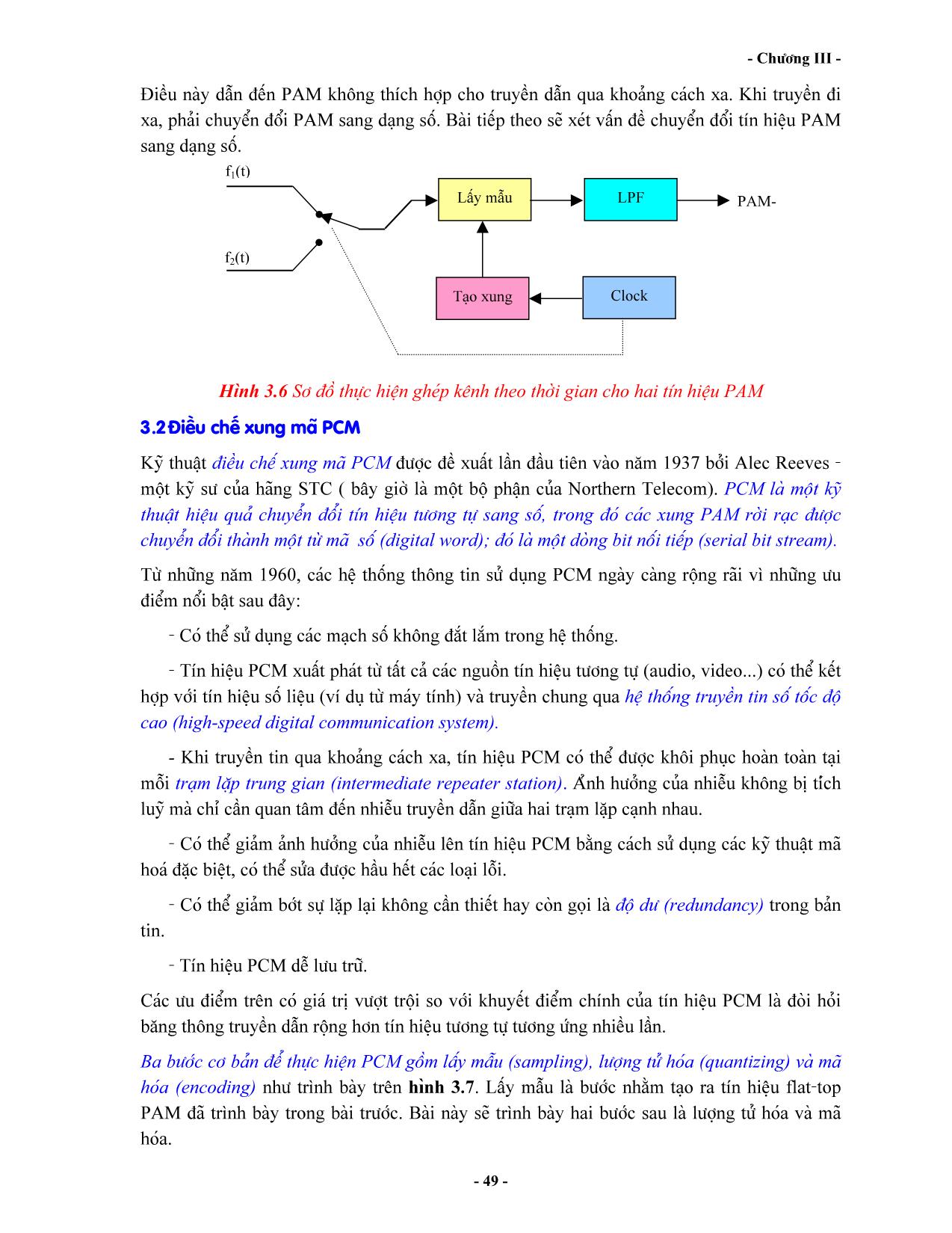 Bài giảng Kỹ thuật thông tin số chung - Chương 3: Kỹ thuật số hoá và định dạng tín hiệu trang 6
