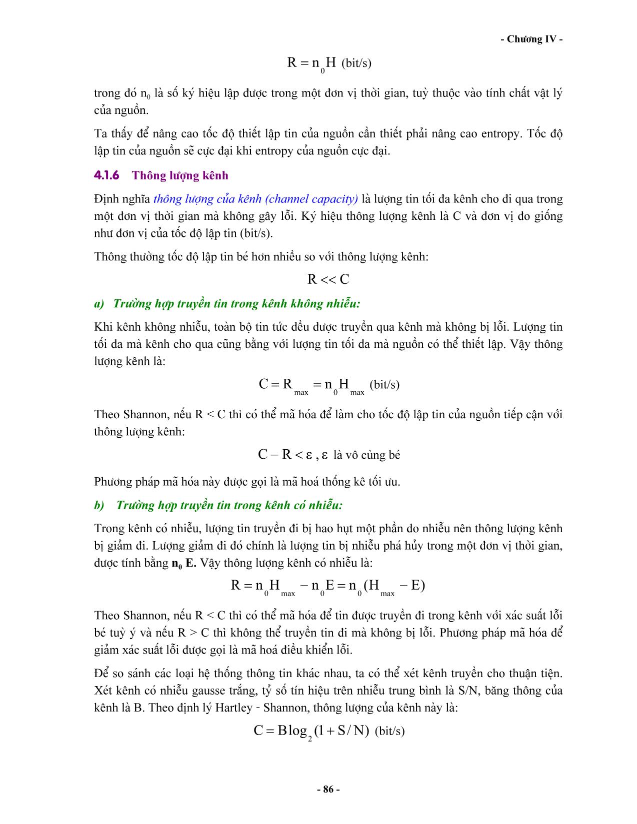 Bài giảng Kỹ thuật thông tin số chung - Chương 4: Mã hóa nguồn trang 6