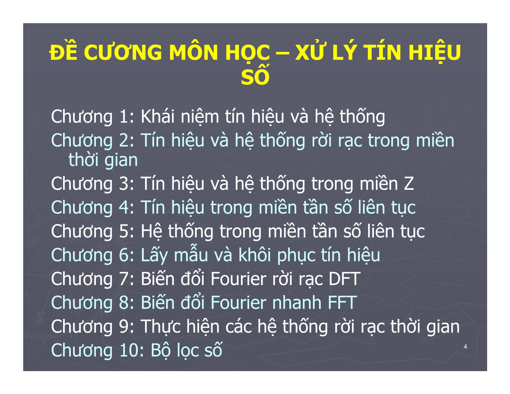 Bài giảng Xử lý số tín hiệu - Đào Thị Thu Thủy trang 4