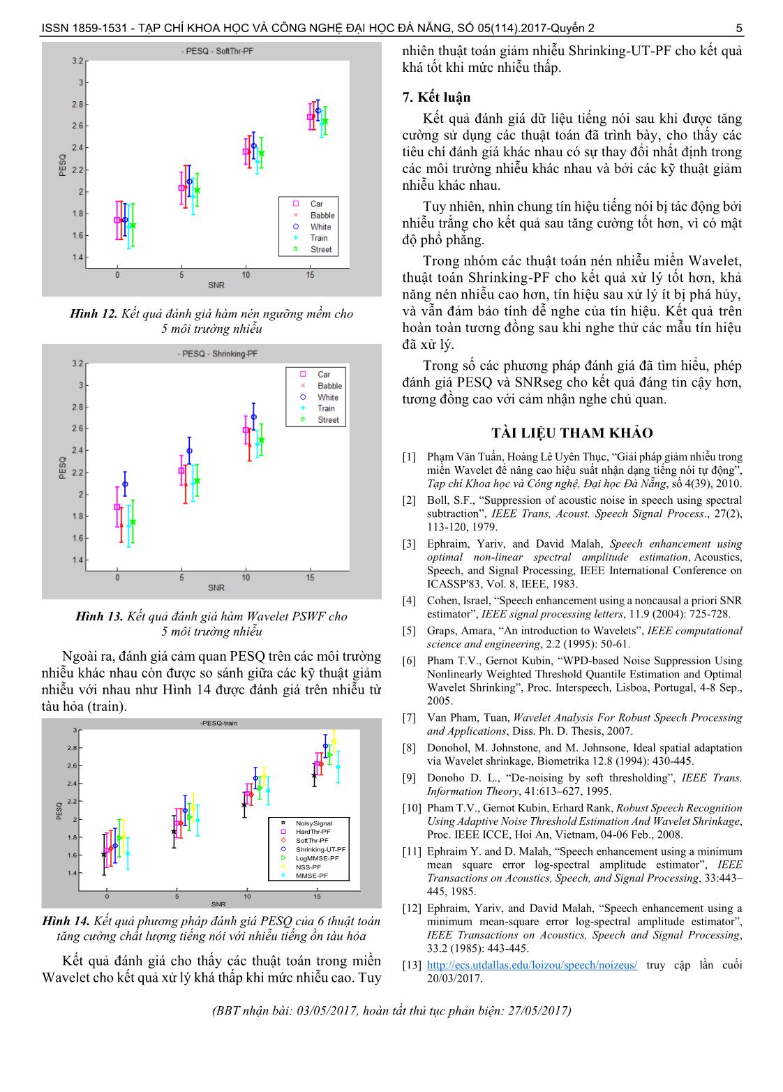 Đánh giá giải pháp giảm nhiễu cho tín hiệu tiếng nói sử dụng các phép biến đổi Wavelet trang 5