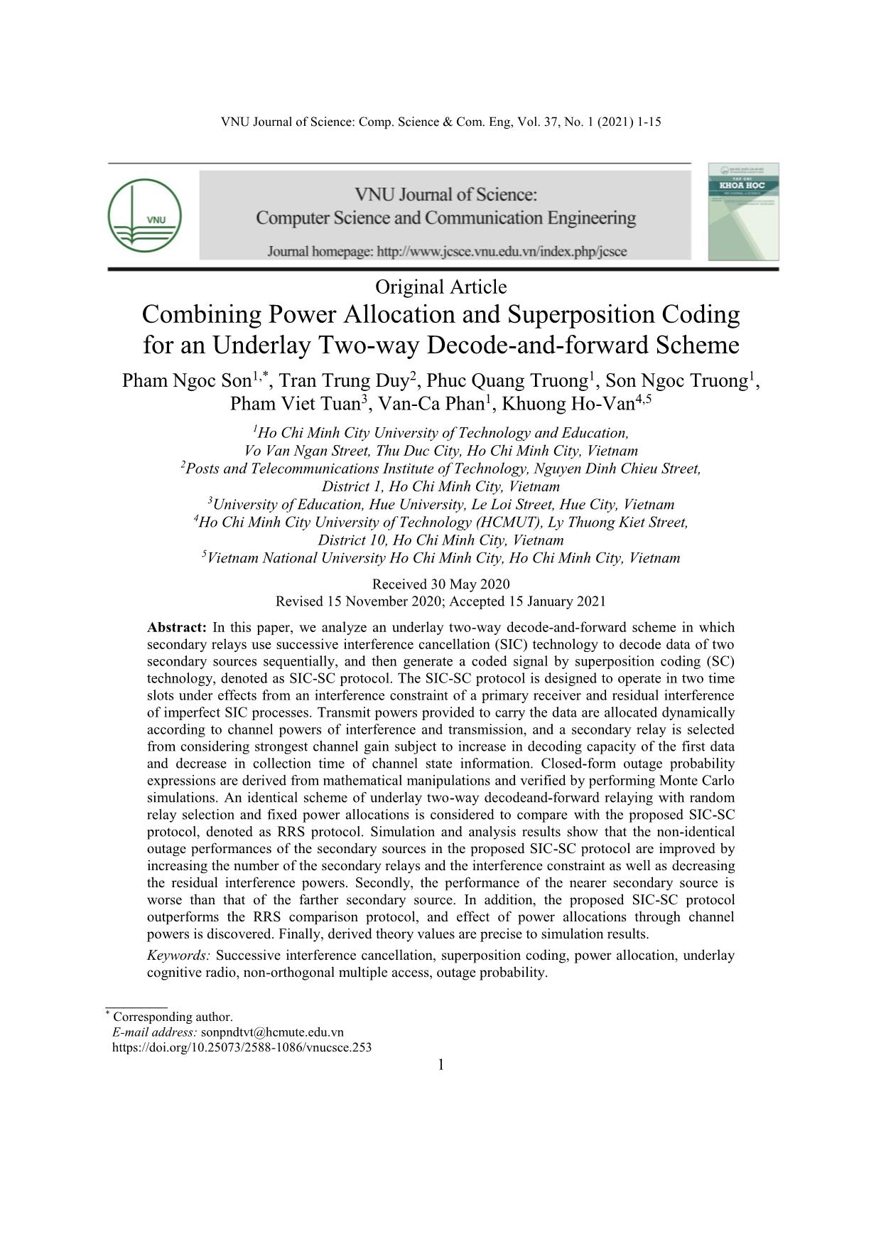 Combining power allocation and superposition coding for an underlay two-way decode-and-forward scheme trang 1