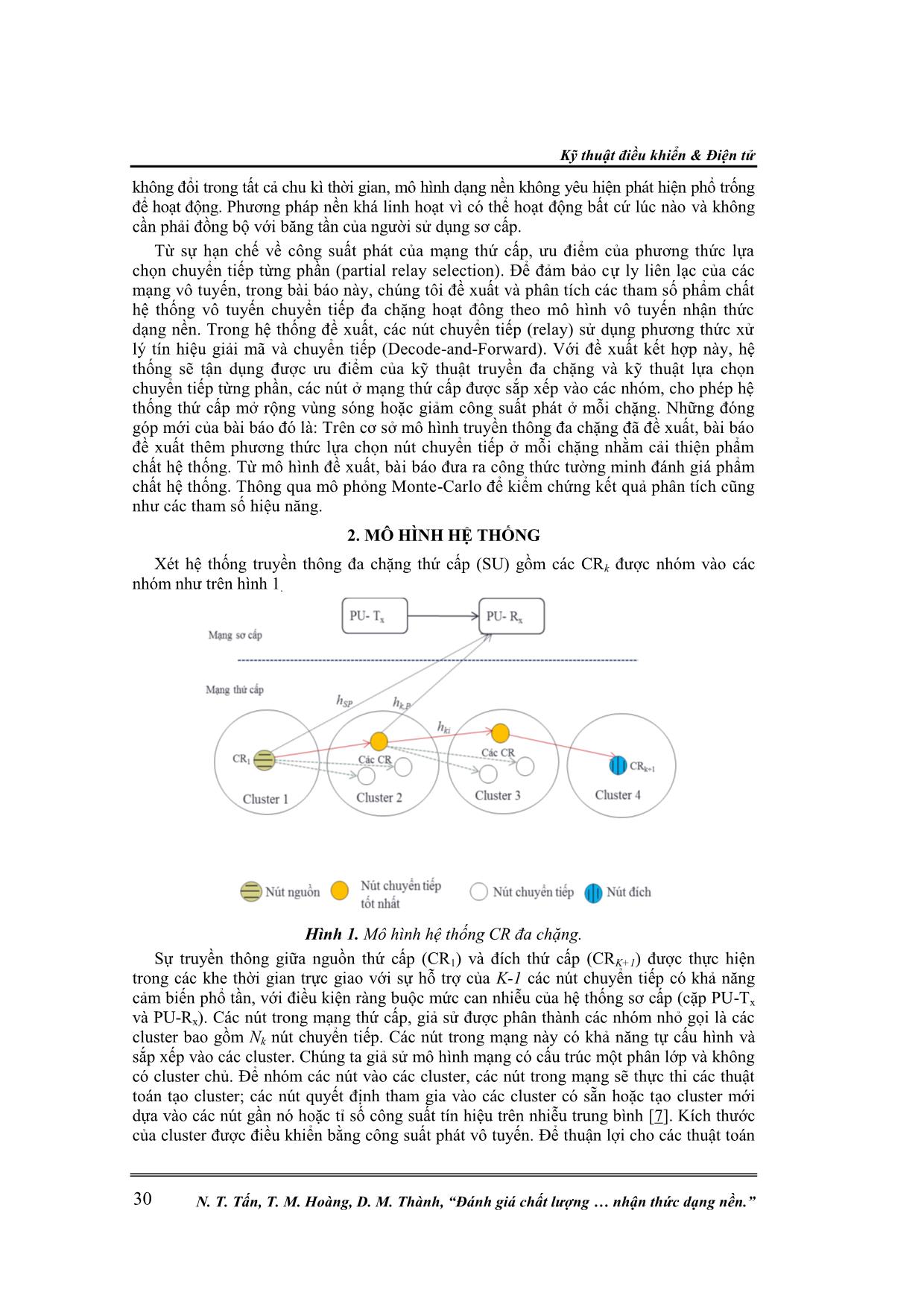 Đánh giá chất lượng hệ thống truyền thông đa chặng sử dụng kỹ thuật lựa chọn chuyển tiếp từng phần trong vô tuyến nhận thức dạng nền trang 2