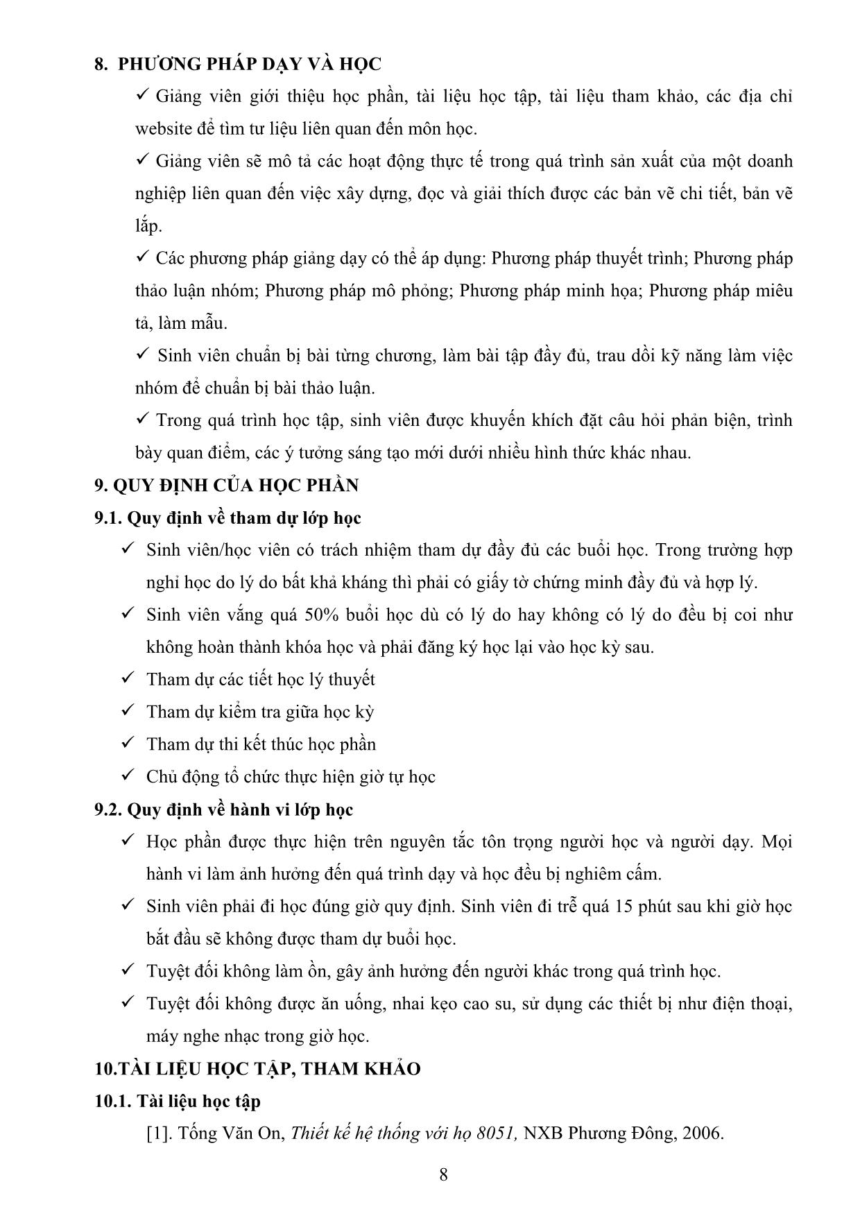 Đề cương chi tiết học phần Đồ án 2 trang 8