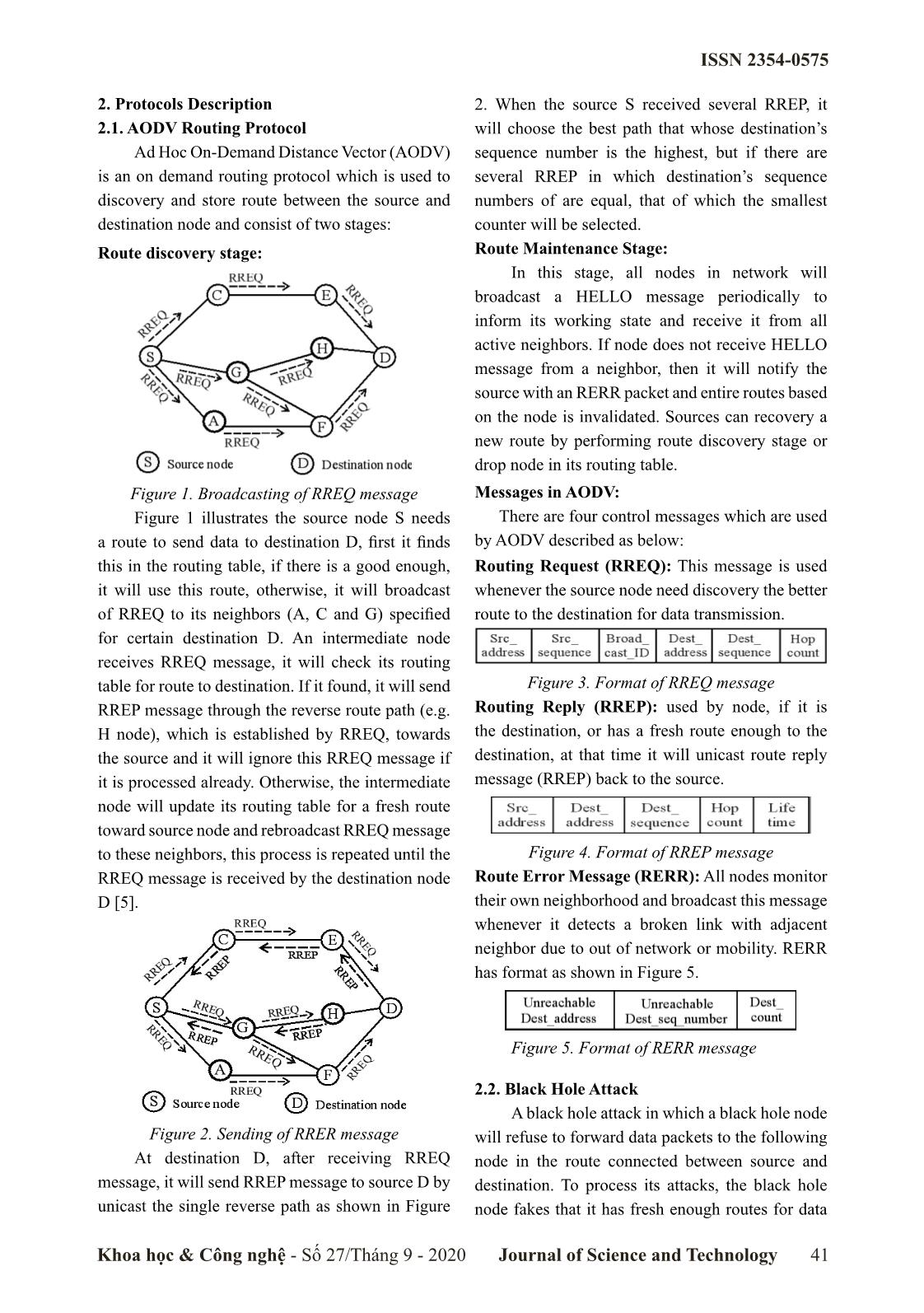 Detection and avoidance mechanism of black hole attack on AODV routing protocol in manet using NS2 trang 2