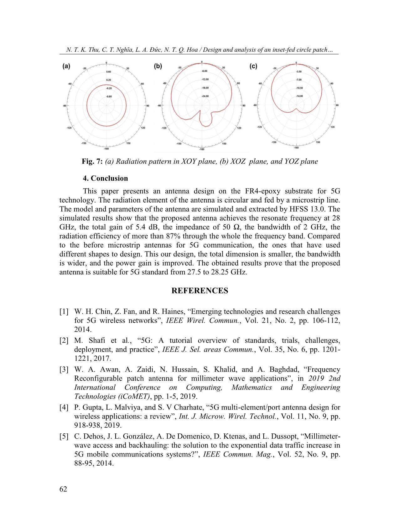 Design and analysis of an inset-fed circle patch microstrip antenna operated at 28 GHz for 5G application trang 6