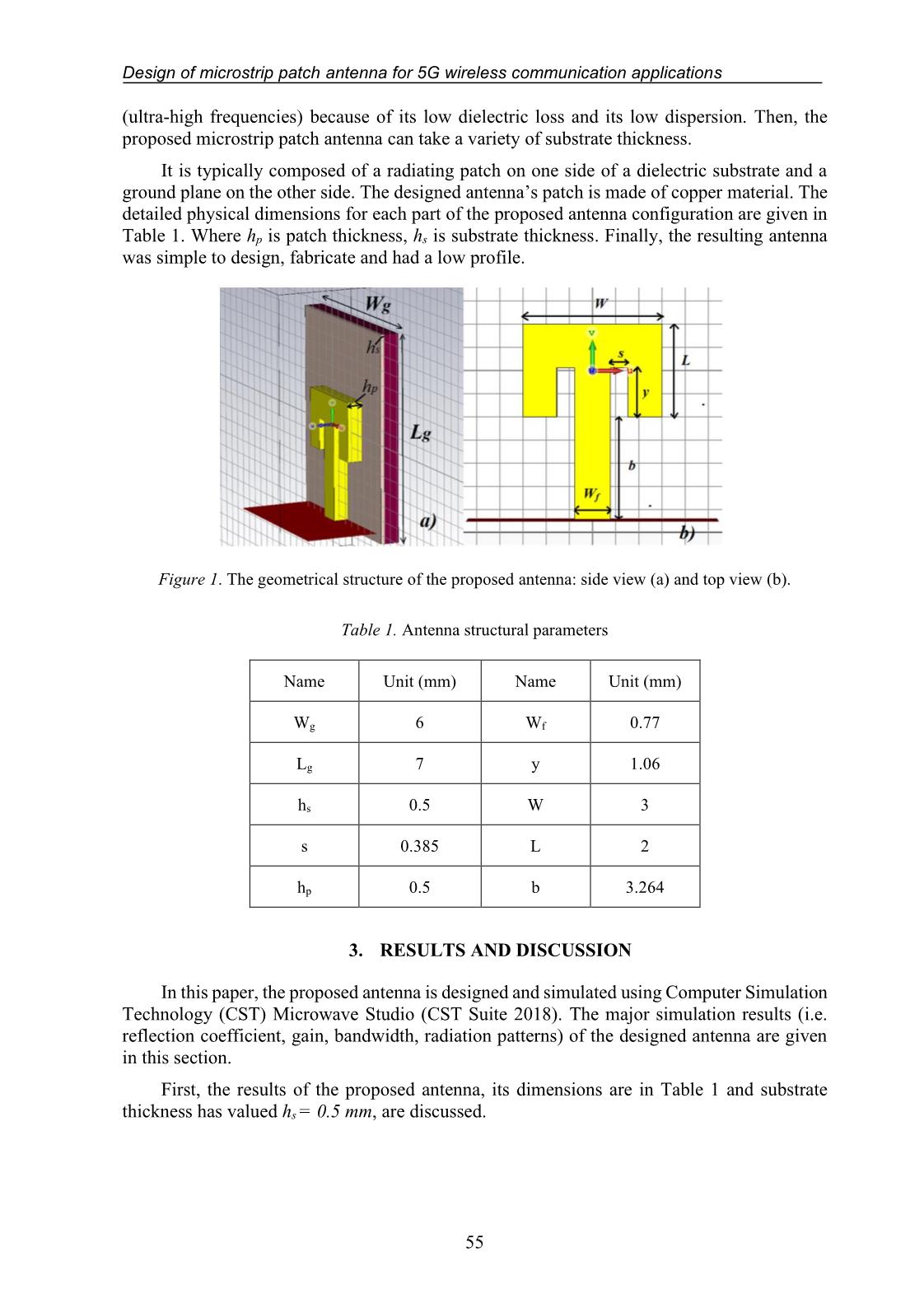 Design of microstrip patch antenna for 5G wireless communication applications trang 3