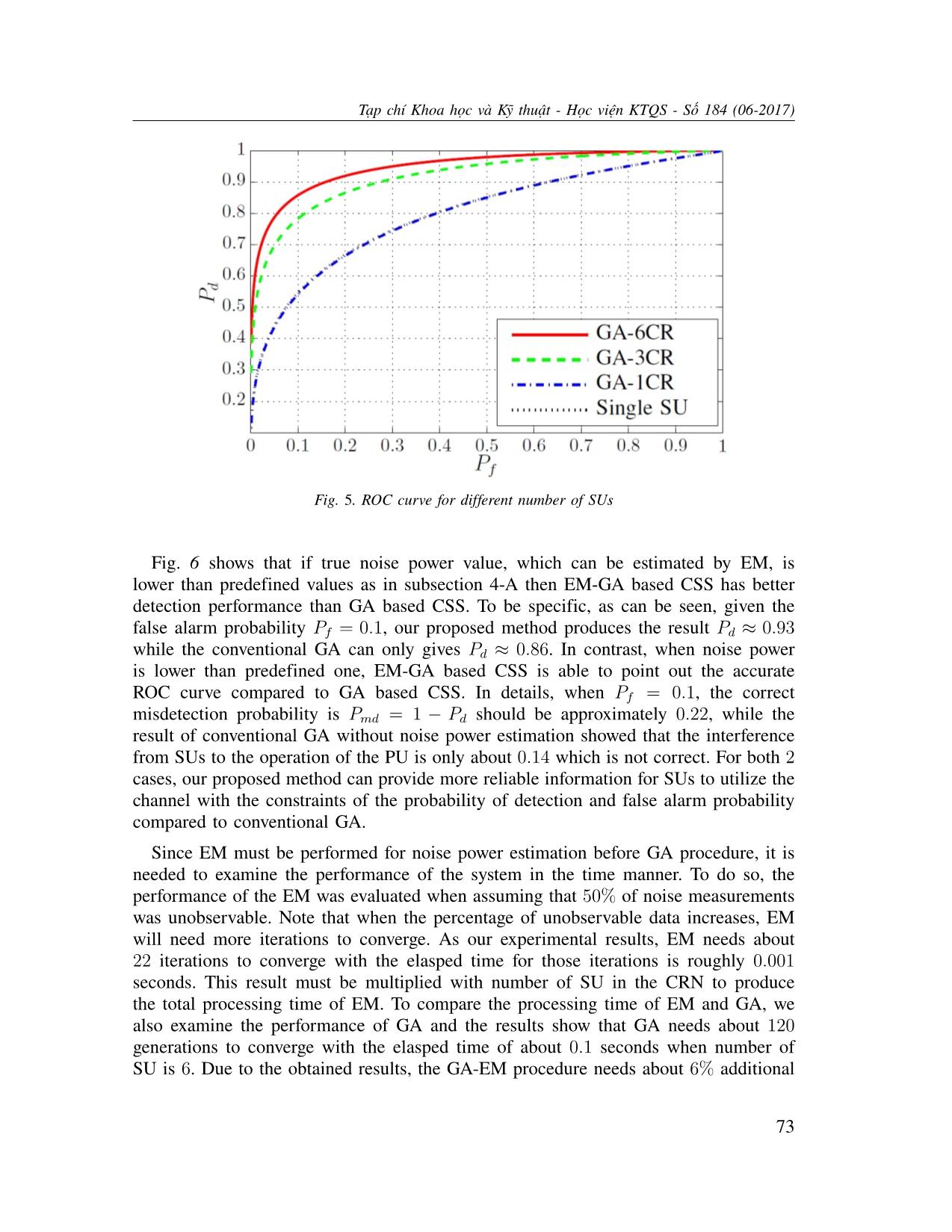 Enhancement of cooperative spectrum sensing employing genetic algorithm and noise power estimation trang 10