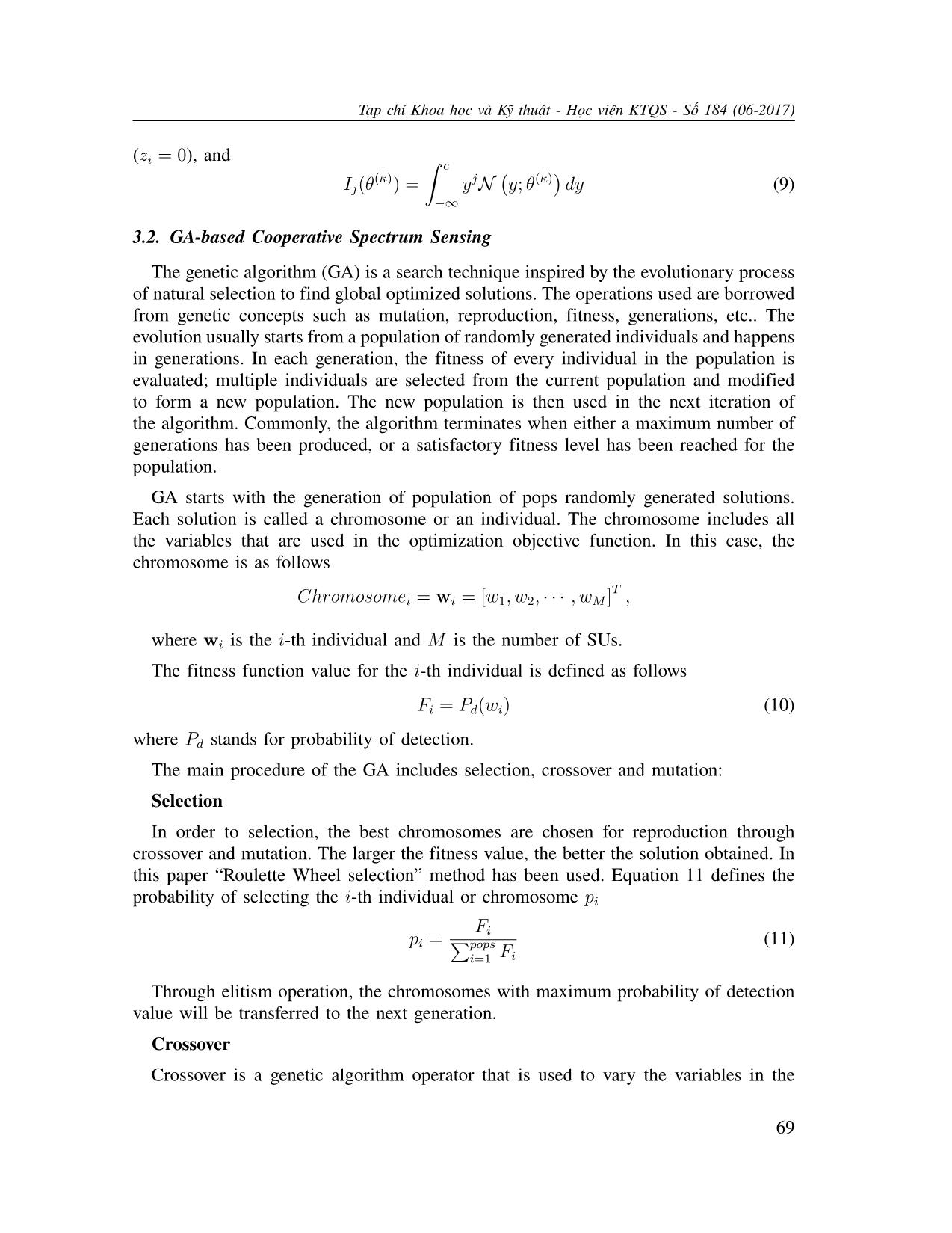 Enhancement of cooperative spectrum sensing employing genetic algorithm and noise power estimation trang 6