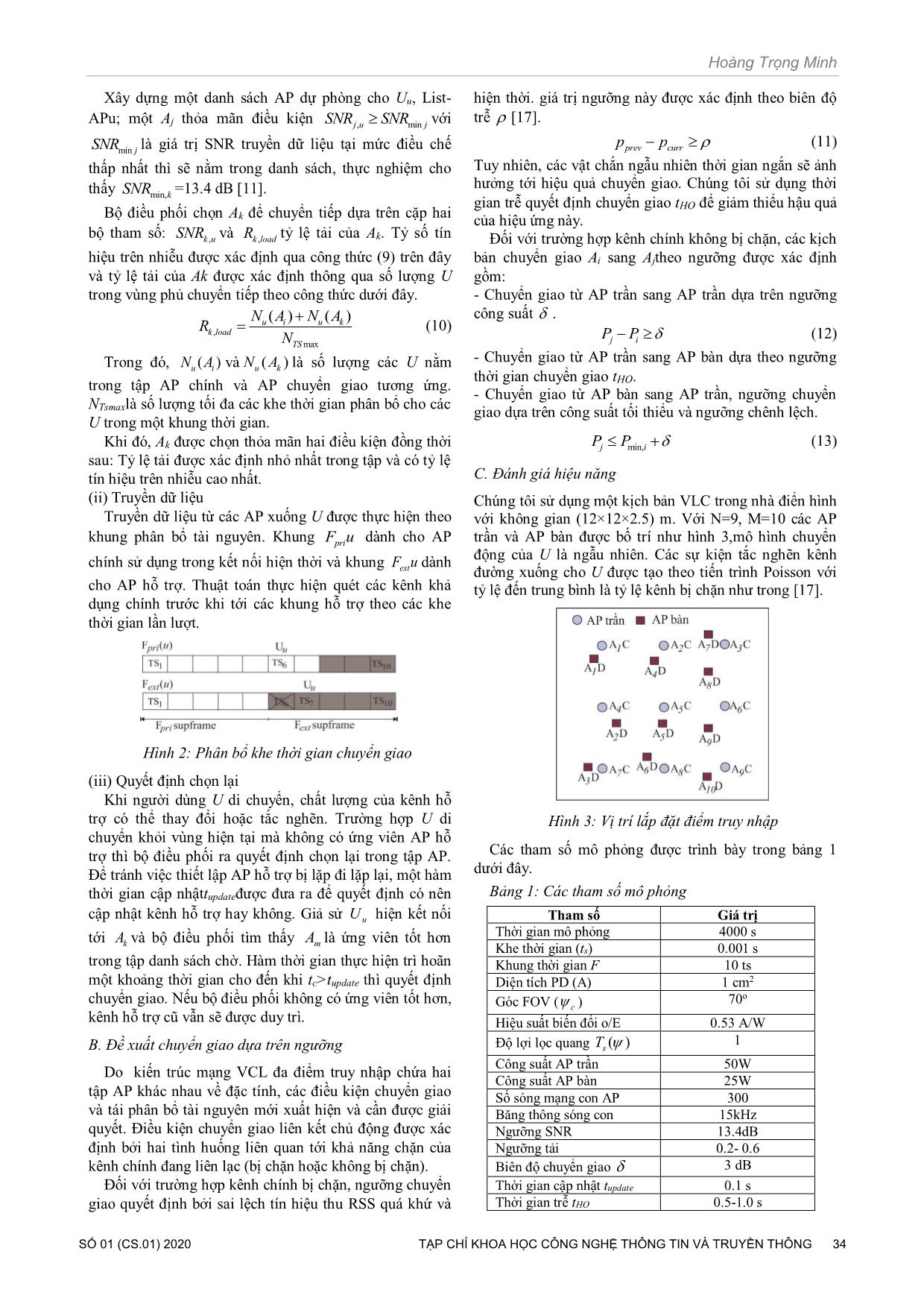 Hiệu năng chuyển giao liên kết chủ động cho mạng VLC trong nhà trang 3