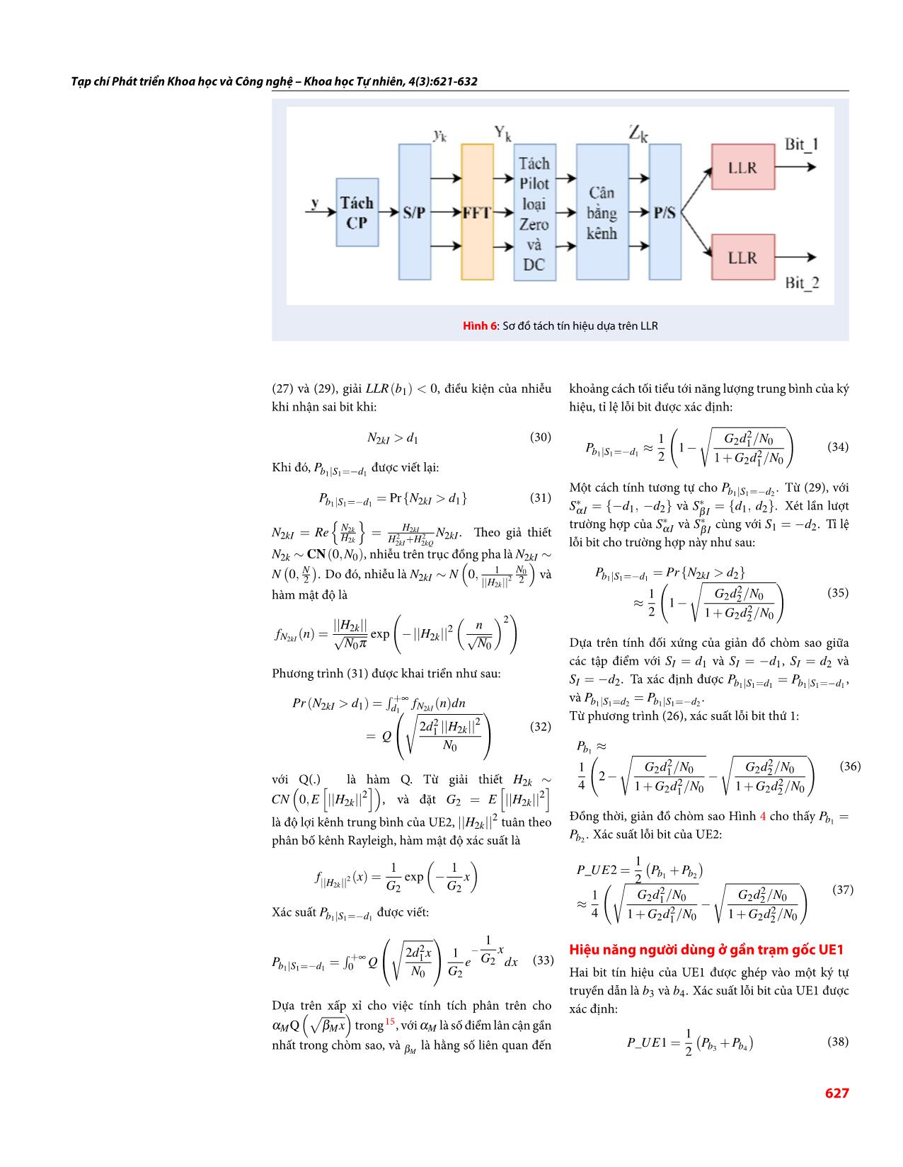 Hiệu năng đường xuống trong hệ thống đa truy nhập phi trực giao sử dụng tỷ số Log-Likelihood trang 7