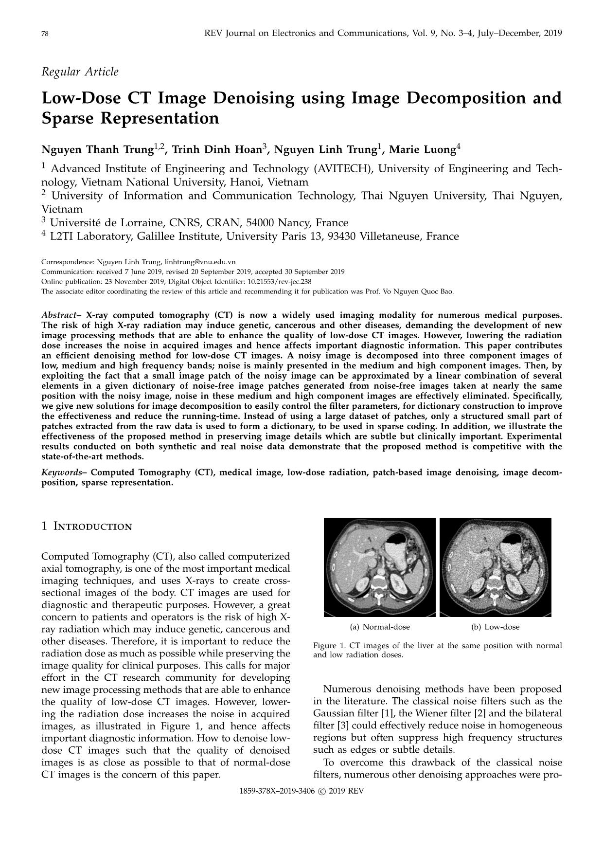 Low-Dose CT image denoising using image decomposition and sparse representation trang 1