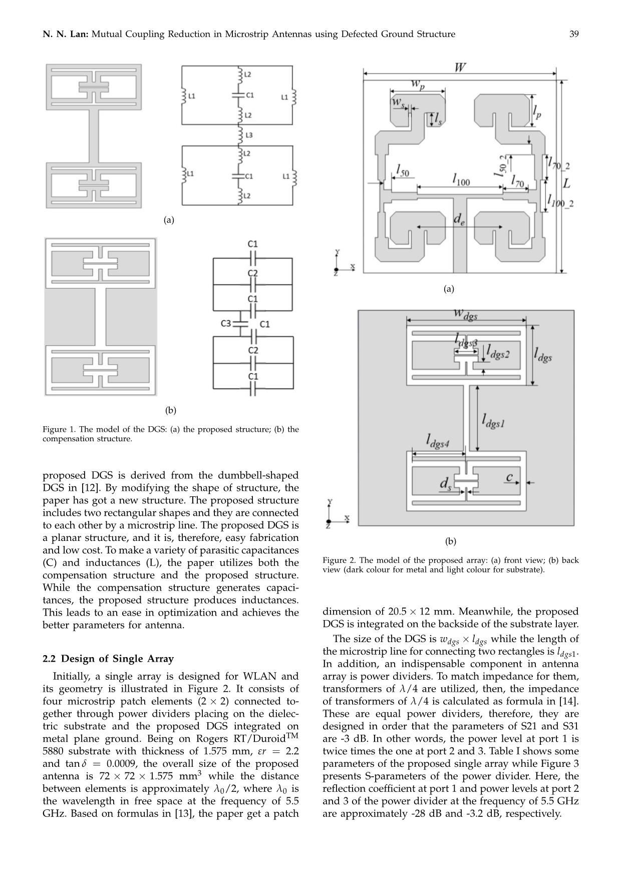 Mutual coupling reduction in microstrip antennas using defected ground structure trang 2