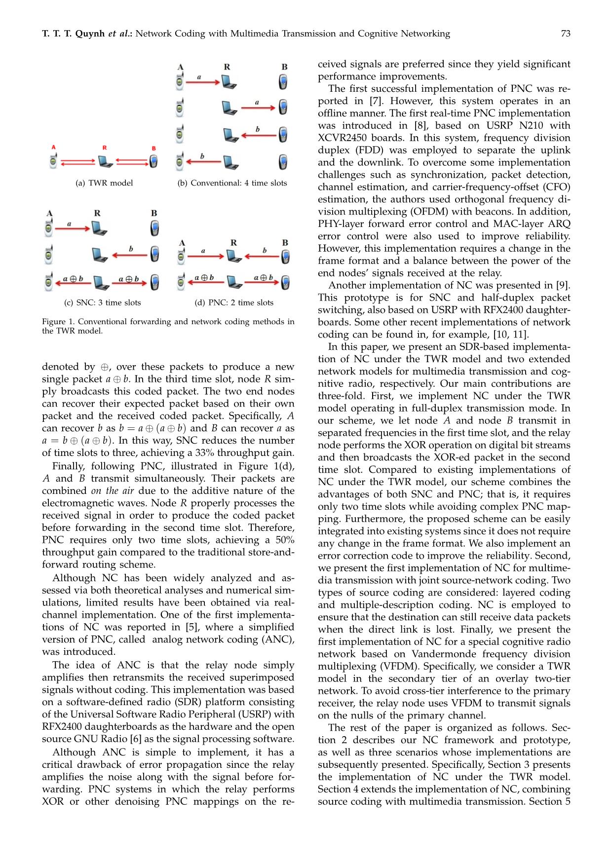 Network coding with multimedia transmission and cognitive networking: An implementation based on software-defined radio trang 2