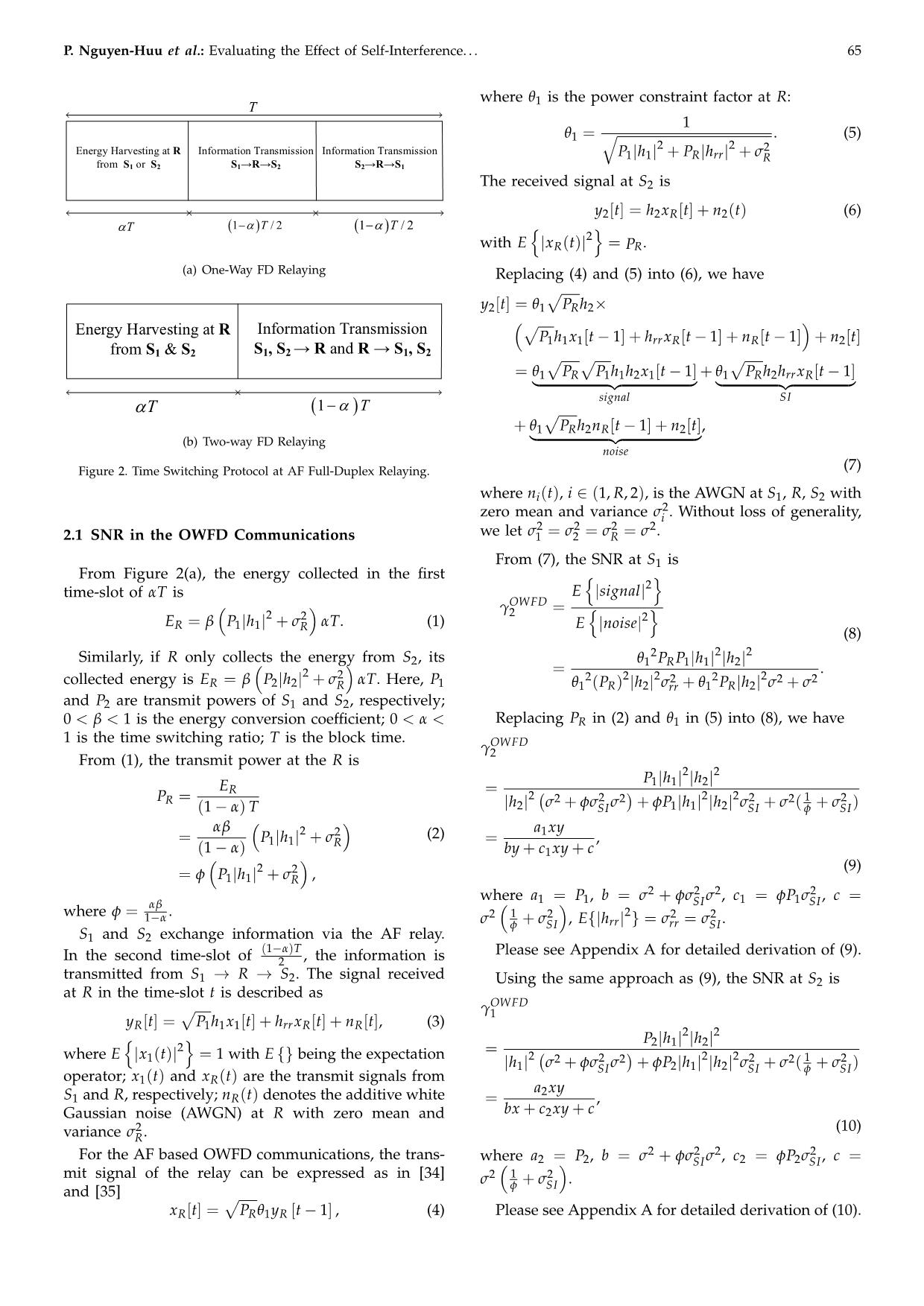 Evaluating the effect of self-Interference on the performance of full-duplex two-way relaying communication with energy harvesting trang 3