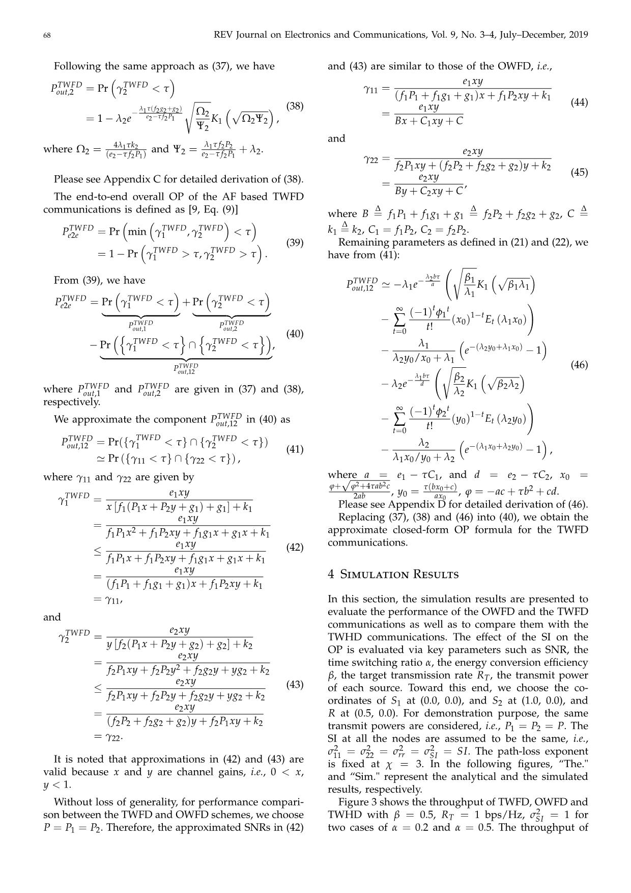 Evaluating the effect of self-Interference on the performance of full-duplex two-way relaying communication with energy harvesting trang 6