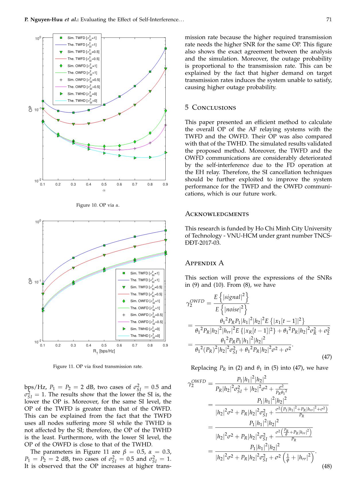 Evaluating the effect of self-Interference on the performance of full-duplex two-way relaying communication with energy harvesting trang 9