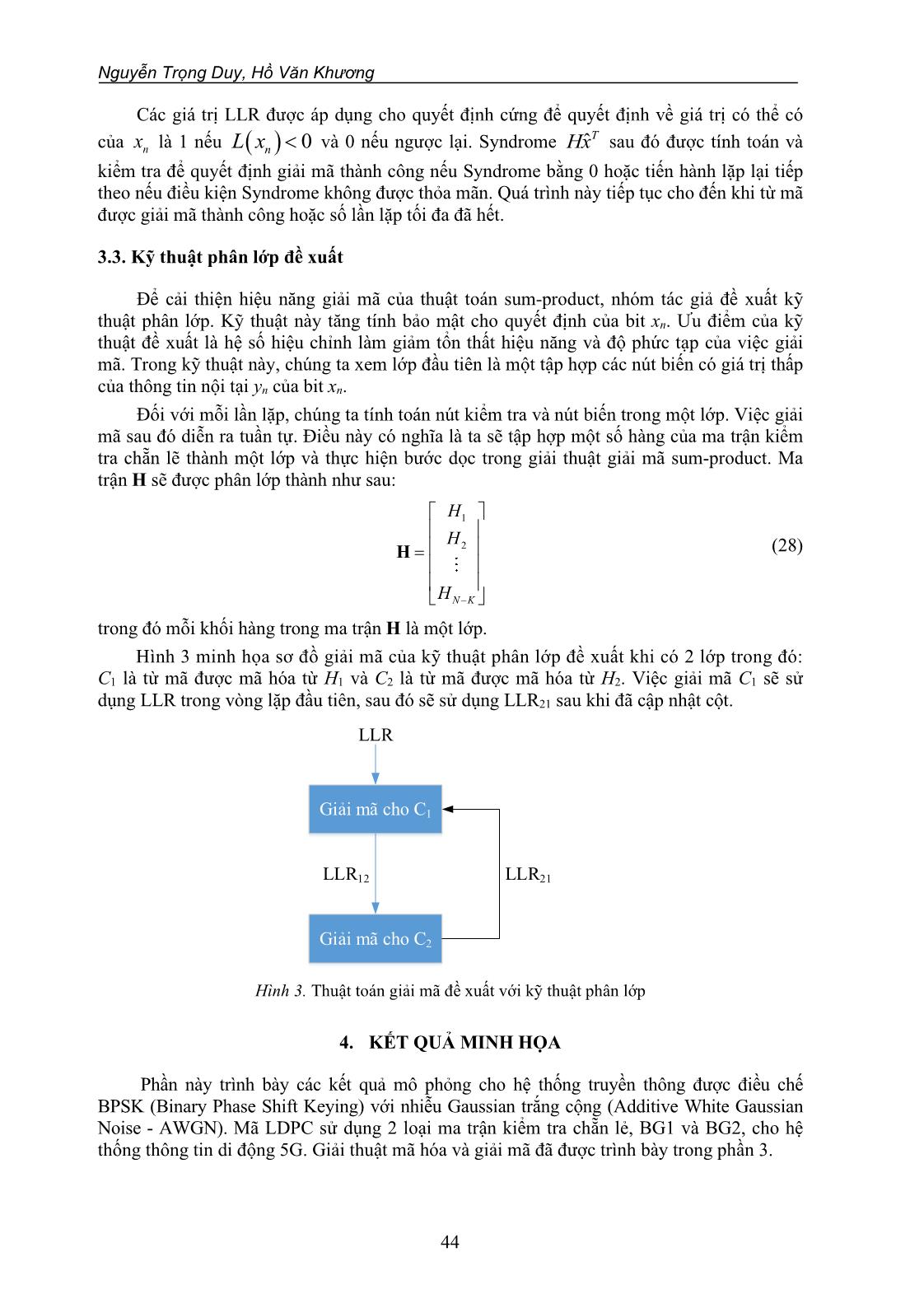 Kỹ thuật phân lớp để giải mã hiệu quả mã LDPC trong hệ thống thông tin di động 5G trang 9