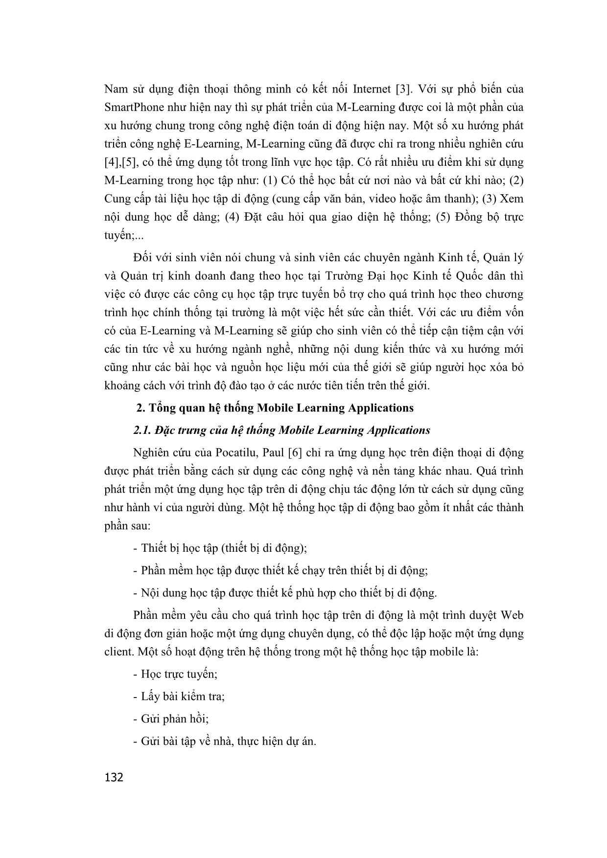 Một số hệ thống học trực tuyến M-Learning cho sinh viên chuyên ngành kinh tế, quản lý và quản trị kinh doanh trang 2