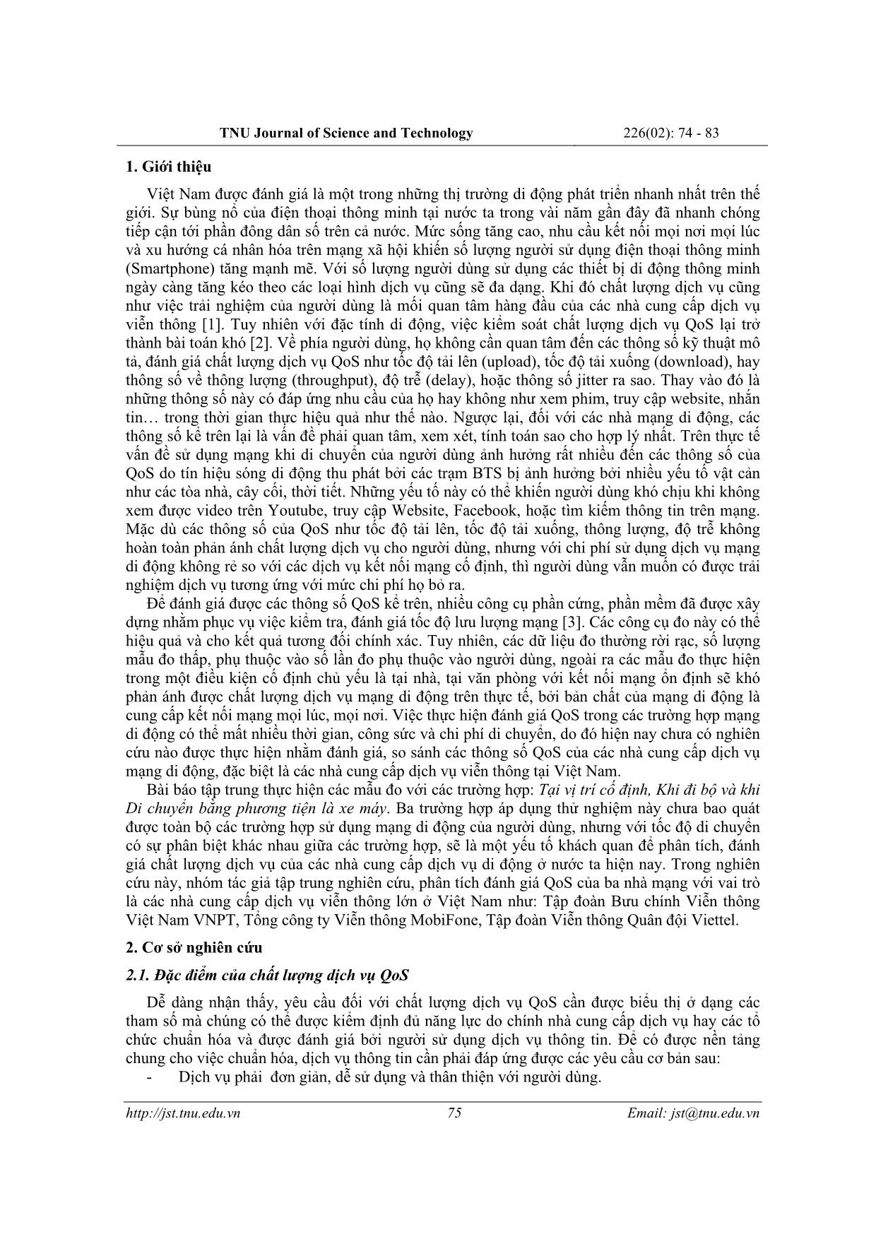 Study and analysis assessment quality of service of some mobile network service providers in Vietnam trang 2