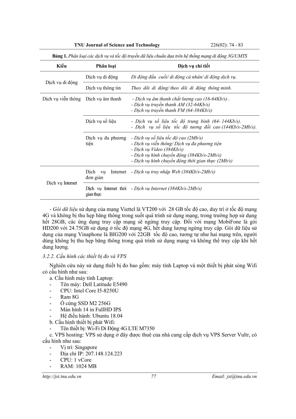 Study and analysis assessment quality of service of some mobile network service providers in Vietnam trang 4