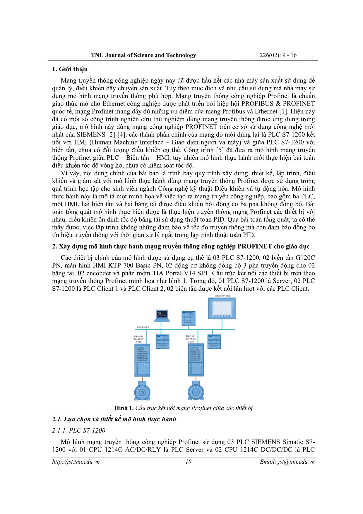 Nghiên cứu xây dựng mô hình thực hành mạng truyền thông Profinet cho mục đích giáo dục trang 2