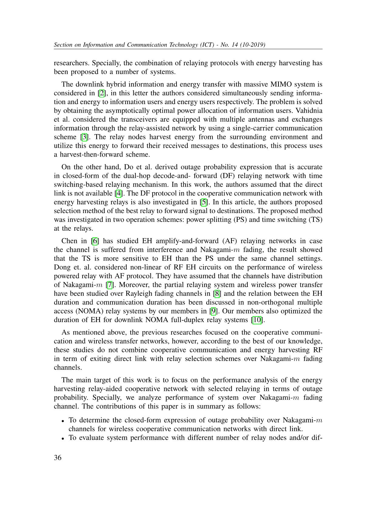 Performance analysis of rf energy harvesting cooperative communication networks with DF scheme trang 2