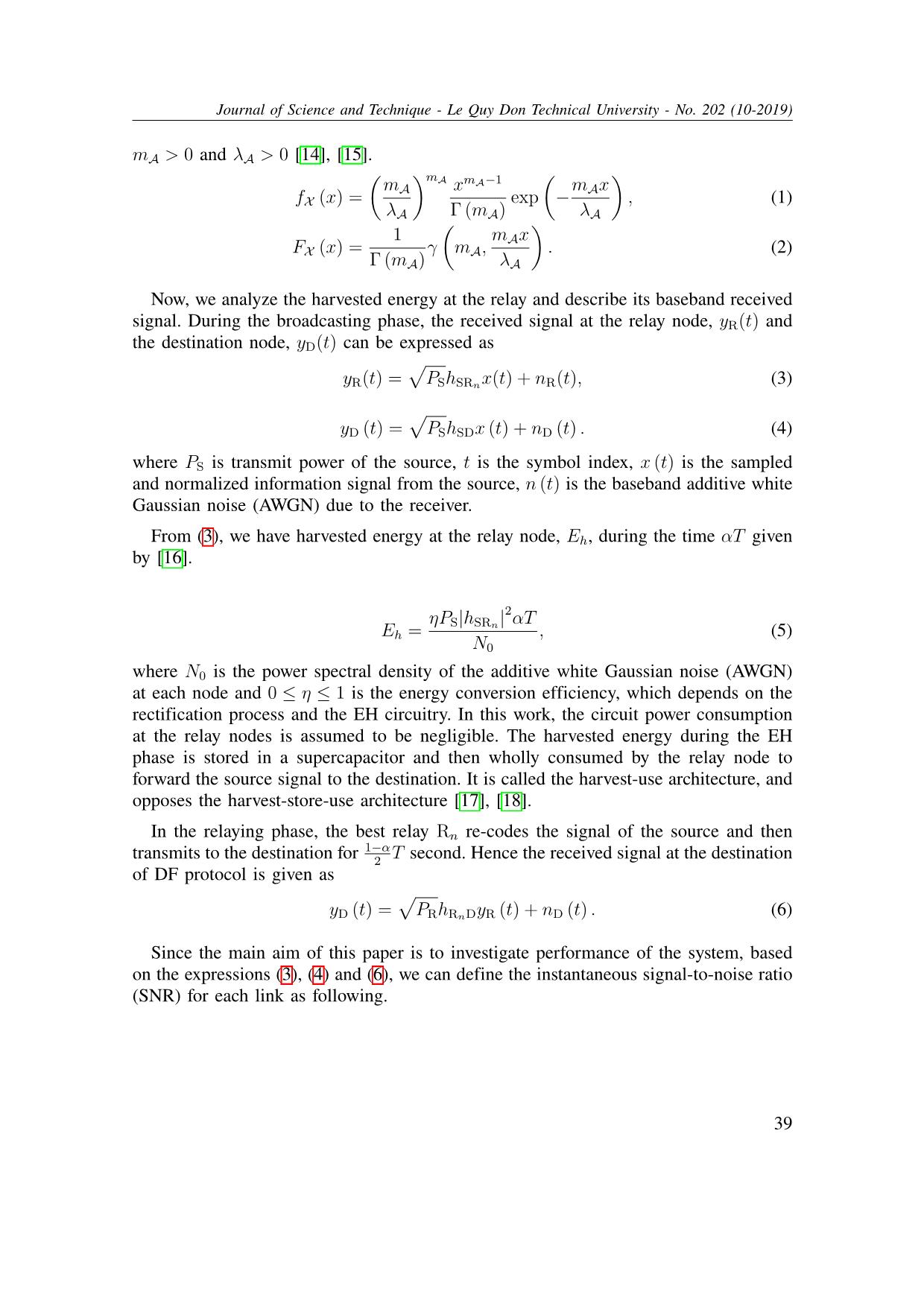 Performance analysis of rf energy harvesting cooperative communication networks with DF scheme trang 5