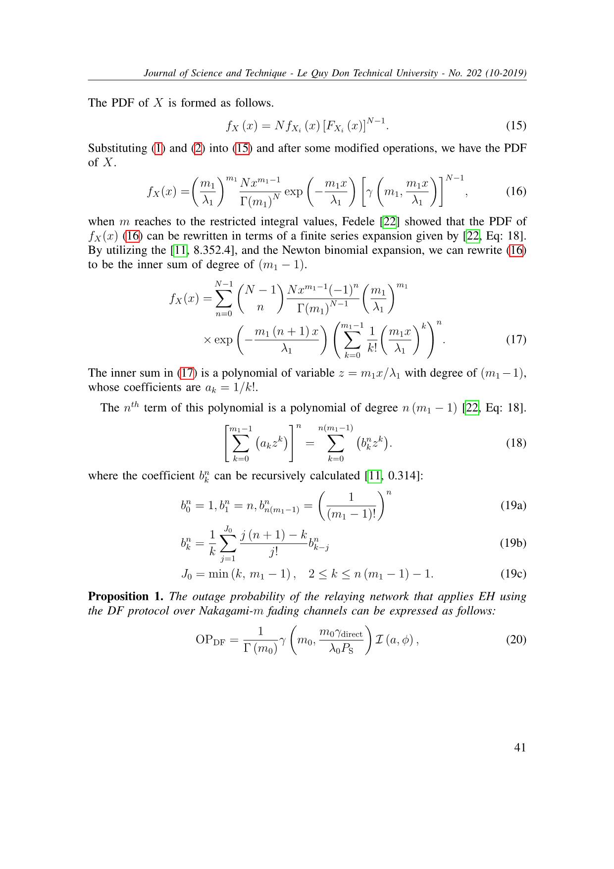 Performance analysis of rf energy harvesting cooperative communication networks with DF scheme trang 7