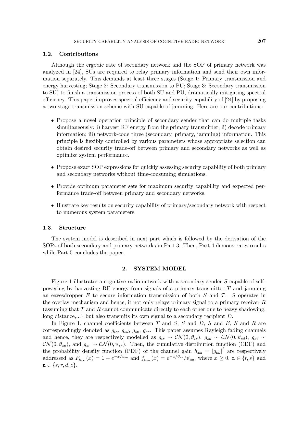 Security capability analysis of cognitive radio network with secondary user capable of jamming and self-powering trang 3