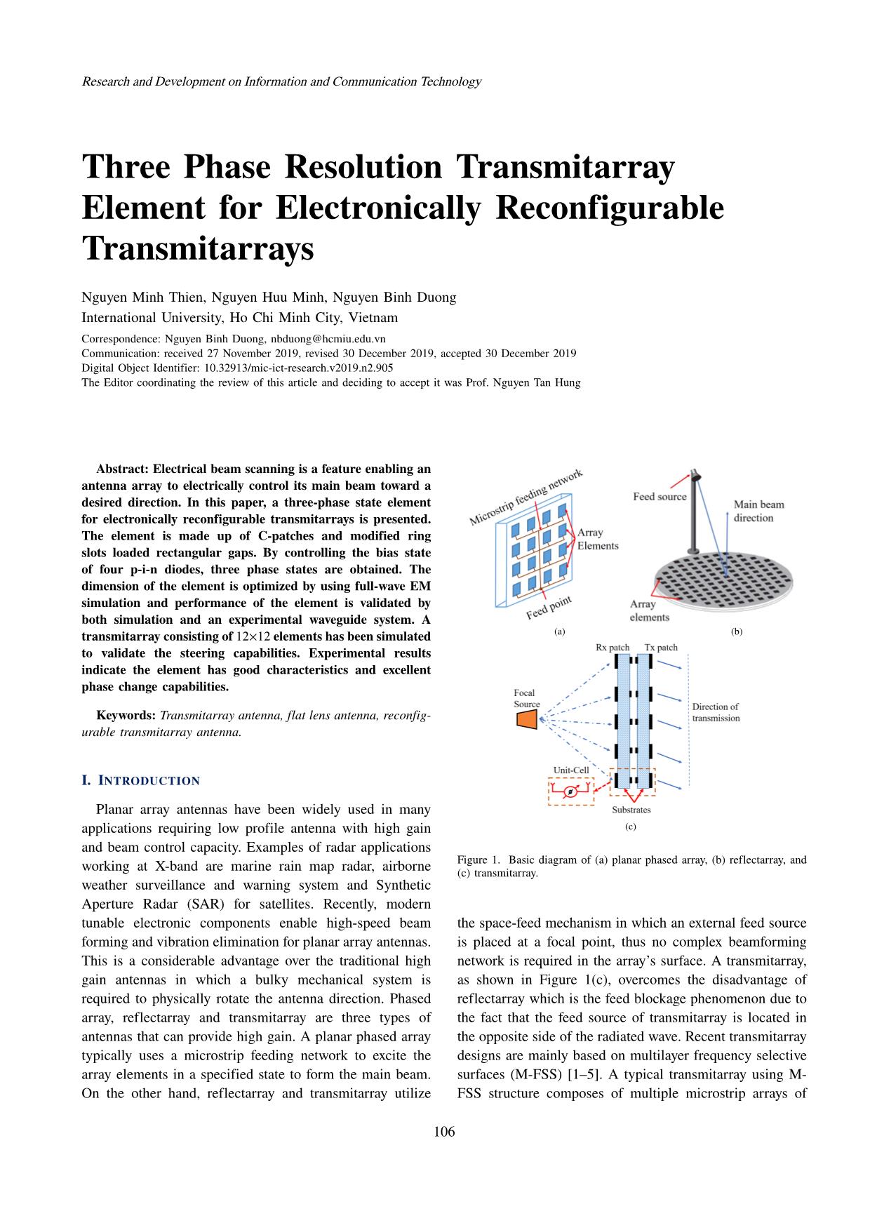 Three phase resolution transmitarray element for electronically reconfigurable transmitarrays trang 1