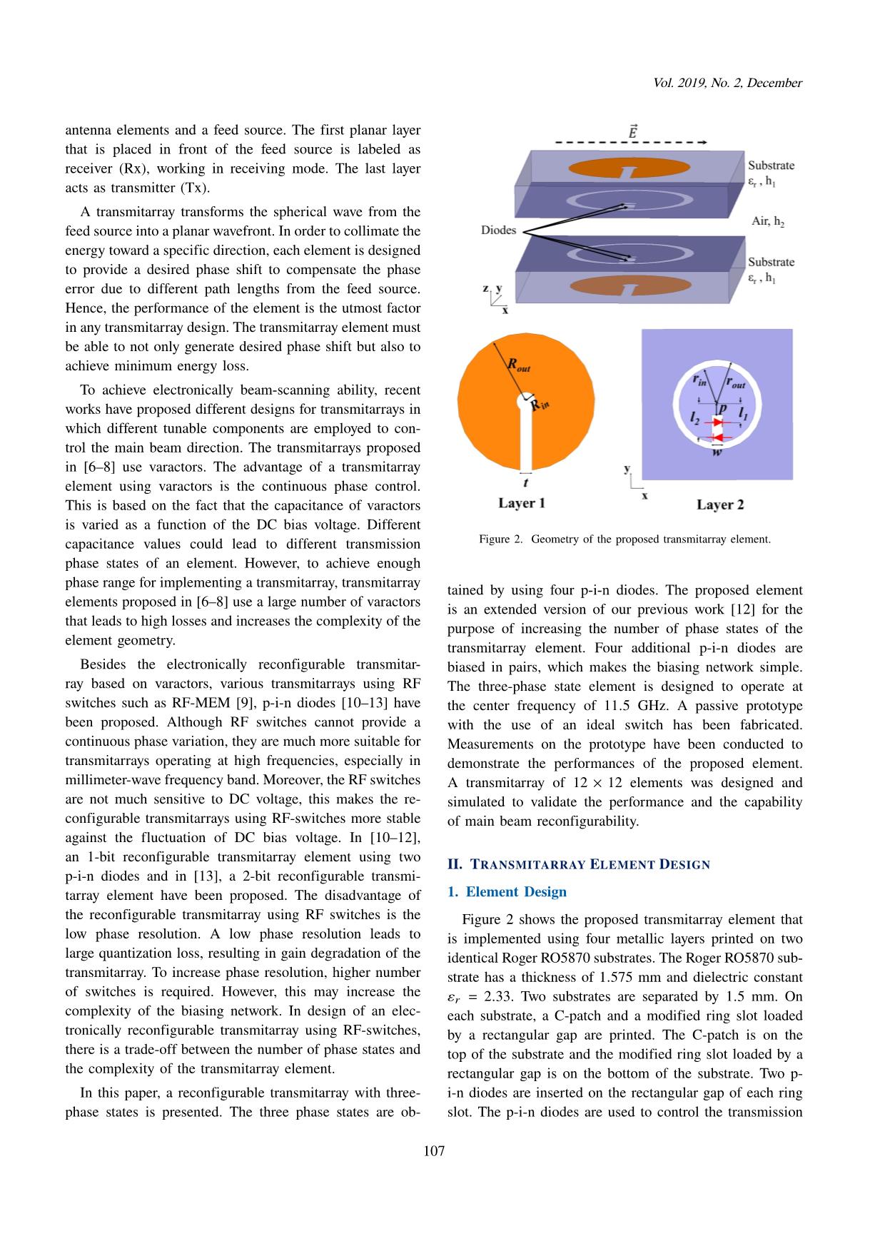 Three phase resolution transmitarray element for electronically reconfigurable transmitarrays trang 2