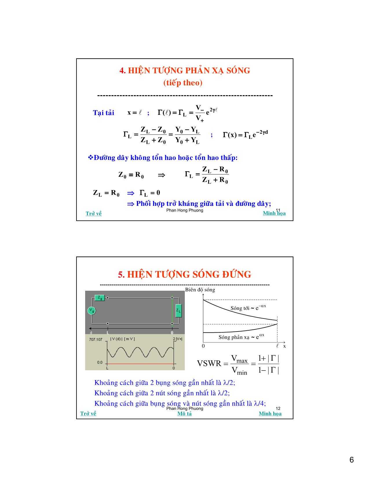 Bài giảng Kỹ thuật siêu cao tần - Chương 1: Lý thuyết đường dây truyền sóng - Phan Hồng Phương trang 6