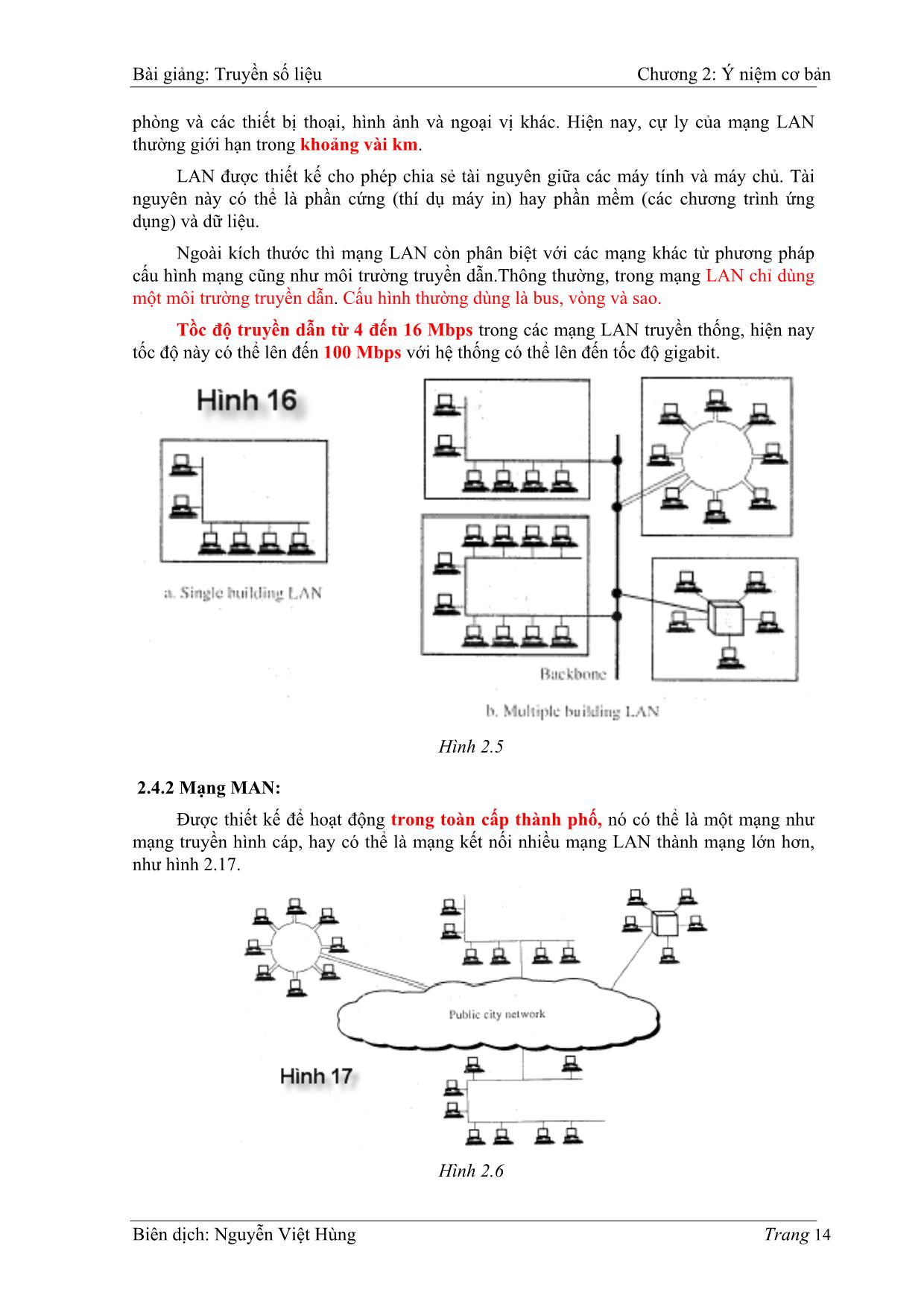 Bài giảng Truyền số liệu - Chương 2: Các khái niệm cơ bản - Nguyễn Việt Hùng trang 10