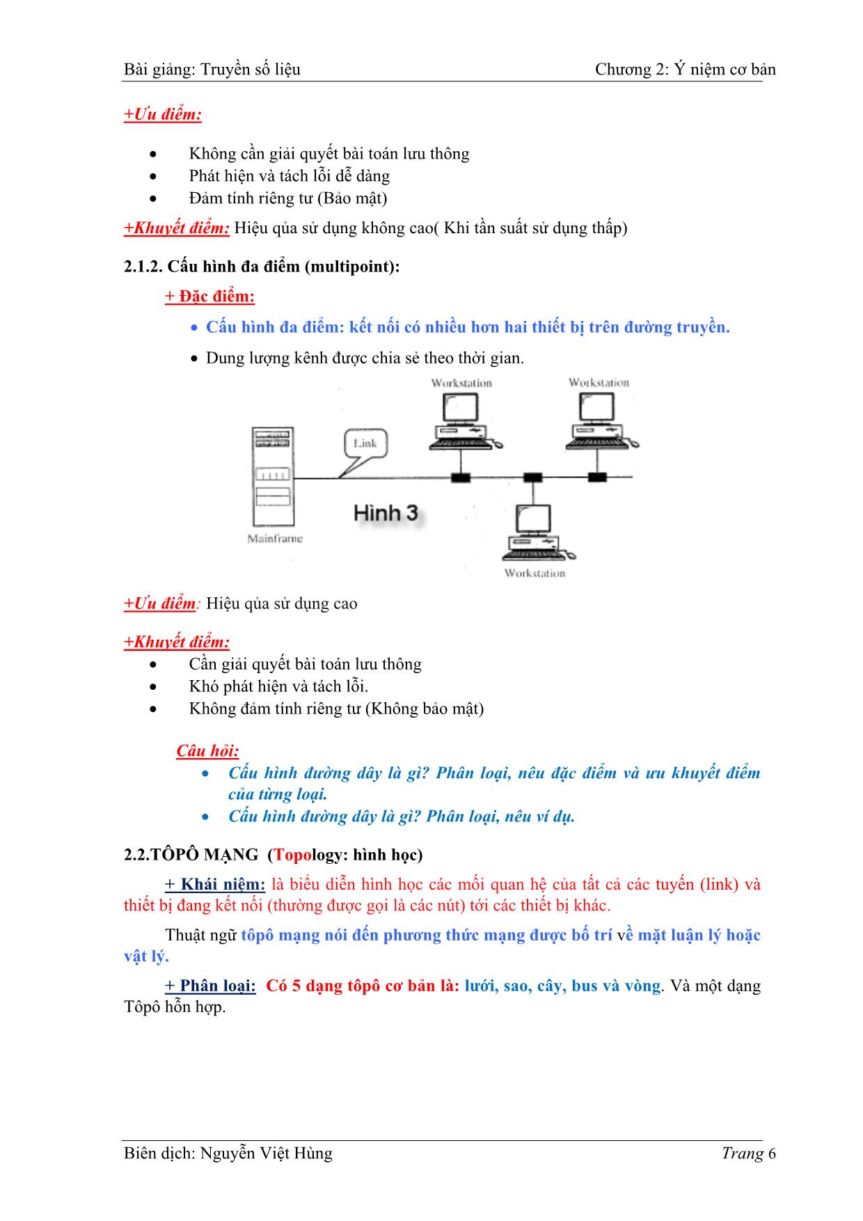 Bài giảng Truyền số liệu - Chương 2: Các khái niệm cơ bản - Nguyễn Việt Hùng trang 2