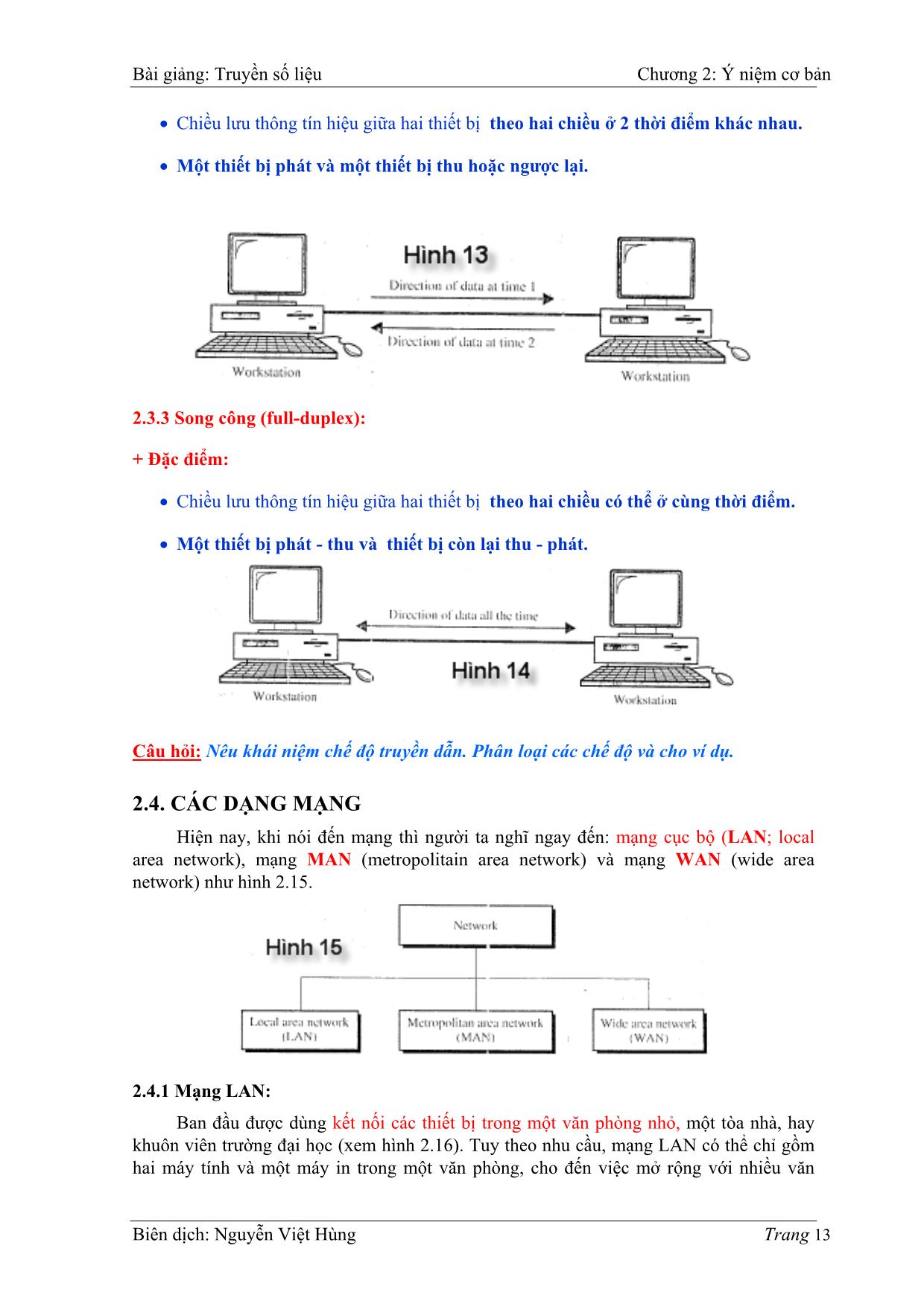 Bài giảng Truyền số liệu - Chương 2: Các khái niệm cơ bản - Nguyễn Việt Hùng trang 9