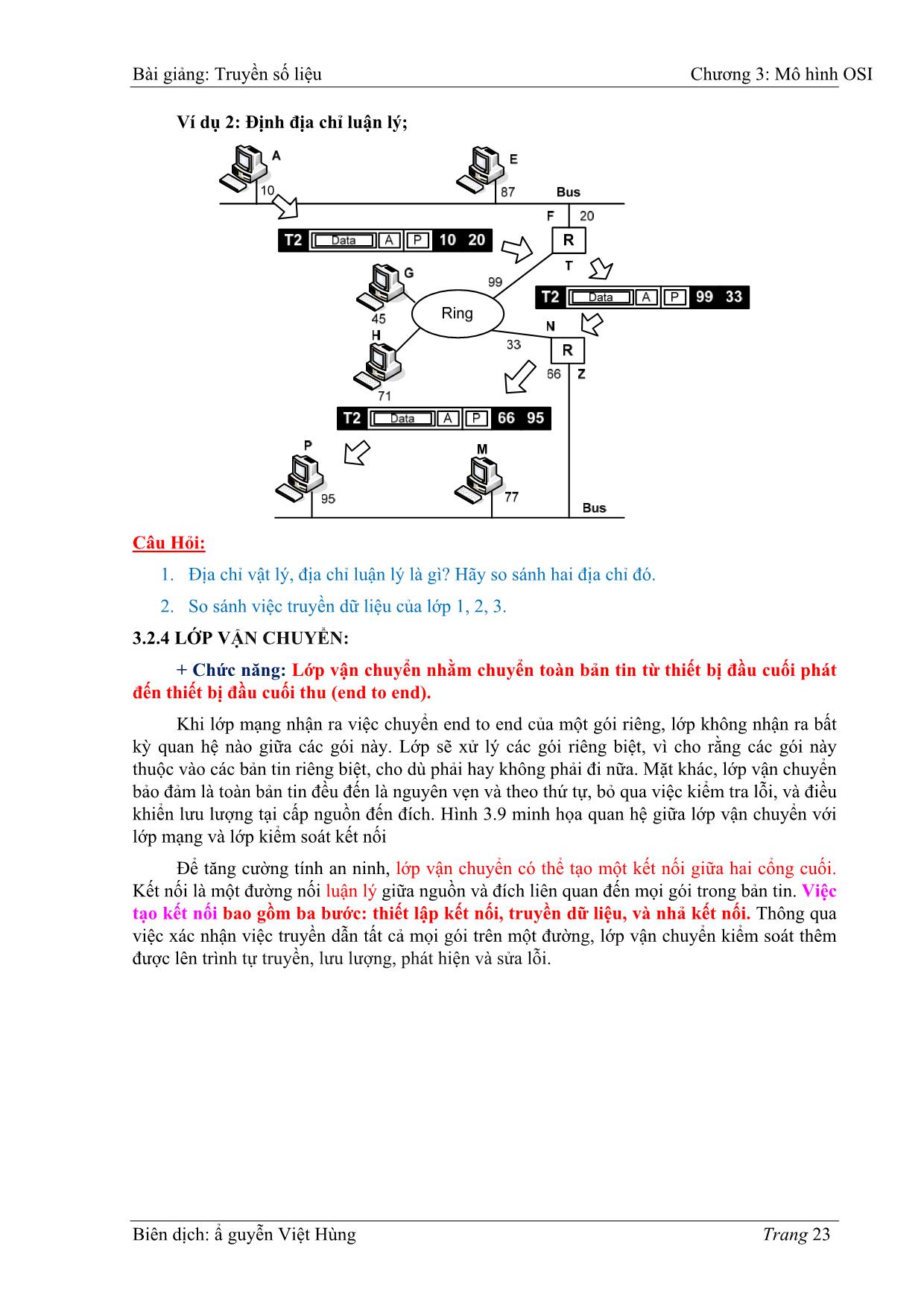 Bài giảng Truyền số liệu - Chương 3: Mô hình OIS - Nguyễn Việt Hùng trang 7