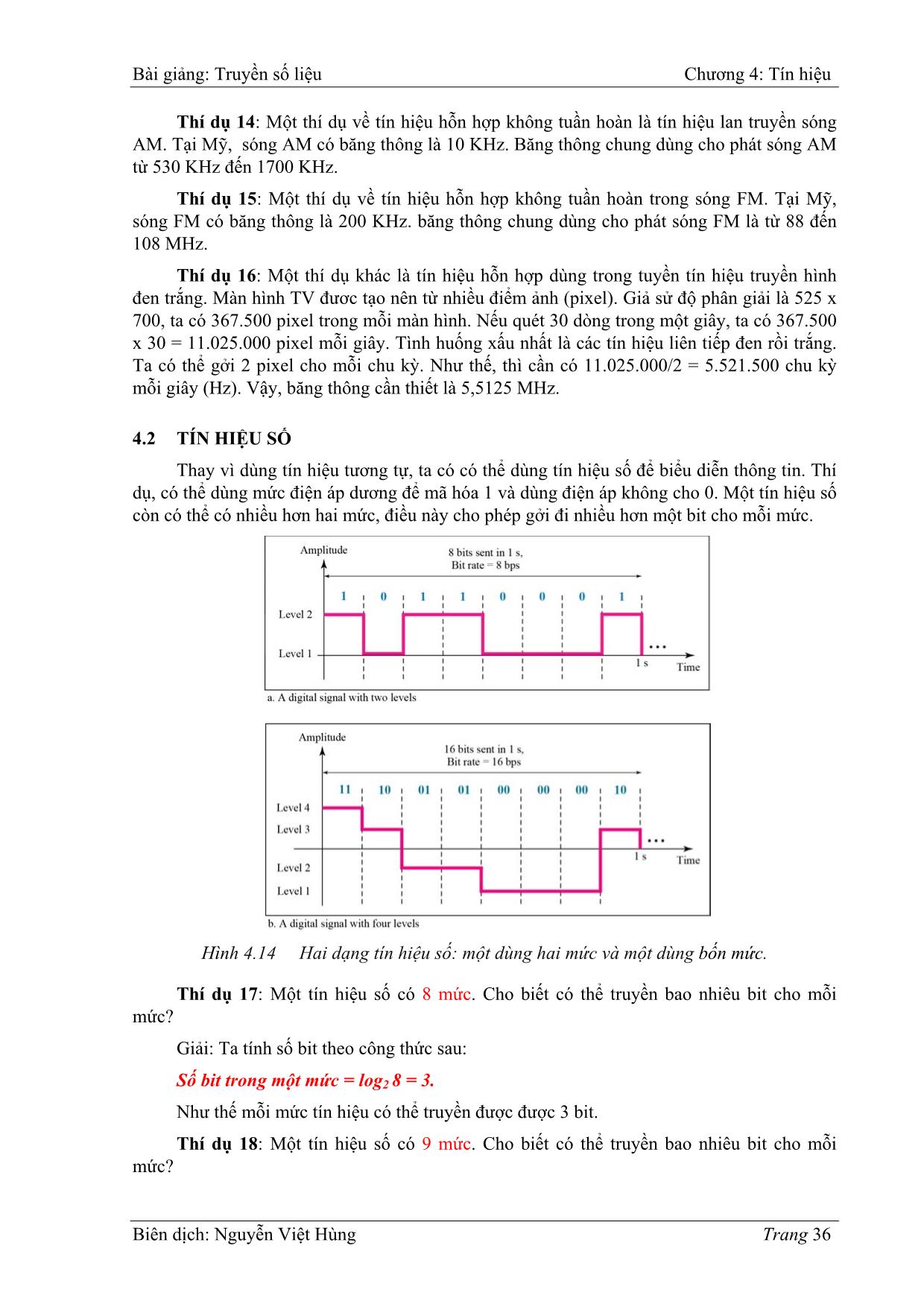 Bài giảng Truyền số liệu - Chương 4: Tín hiệu - Nguyễn Việt Hùng trang 8