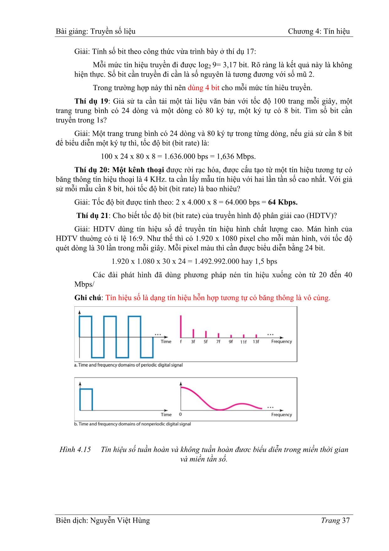 Bài giảng Truyền số liệu - Chương 4: Tín hiệu - Nguyễn Việt Hùng trang 9