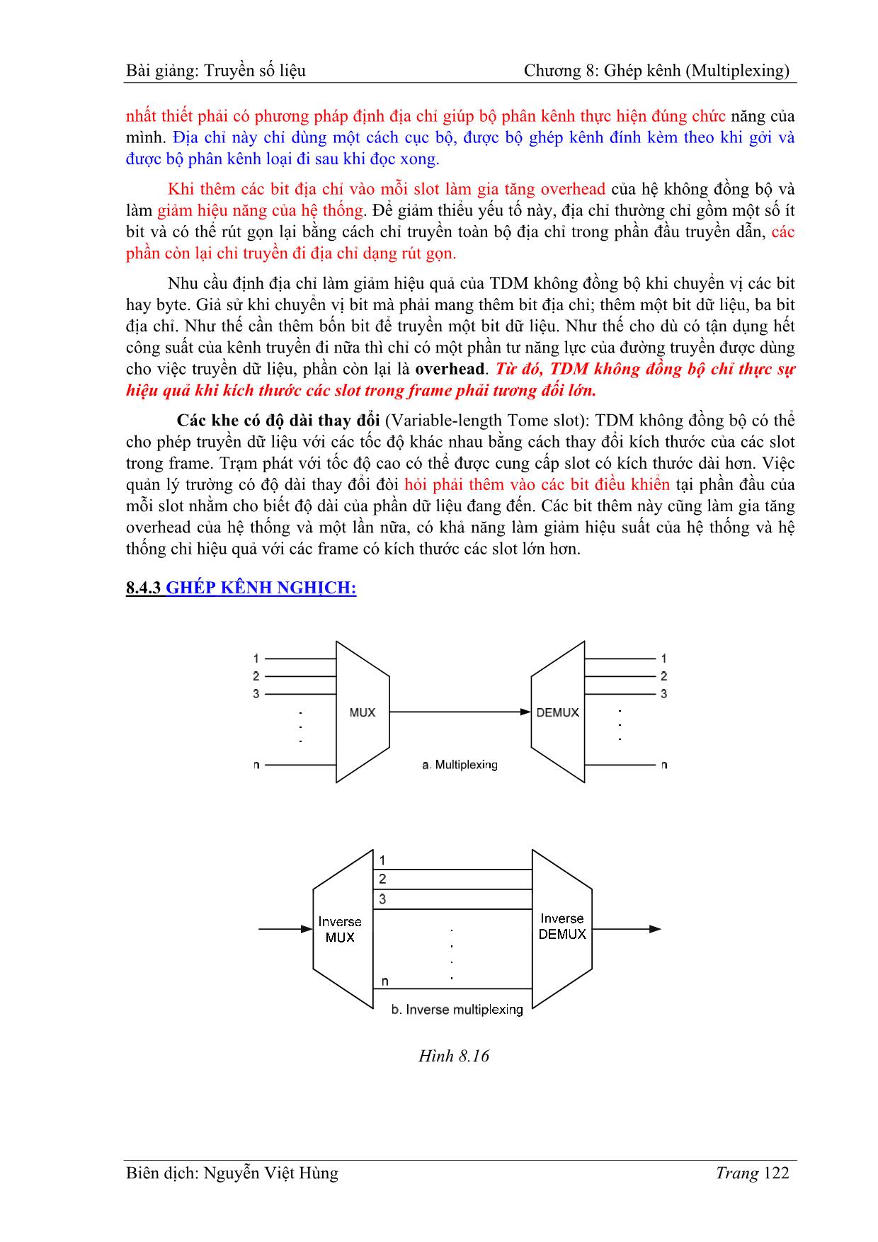 Bài giảng Truyền số liệu - Chương 8: Ghép kênh (Multiplexing) - Nguyễn Việt Hùng trang 10