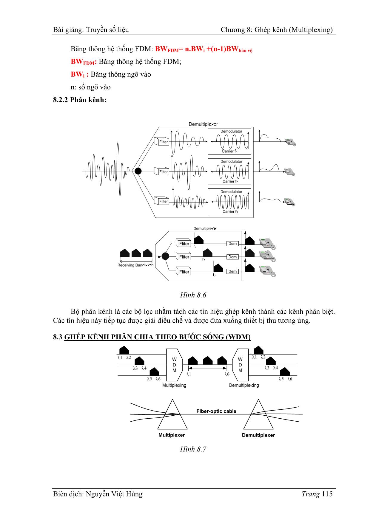 Bài giảng Truyền số liệu - Chương 8: Ghép kênh (Multiplexing) - Nguyễn Việt Hùng trang 3