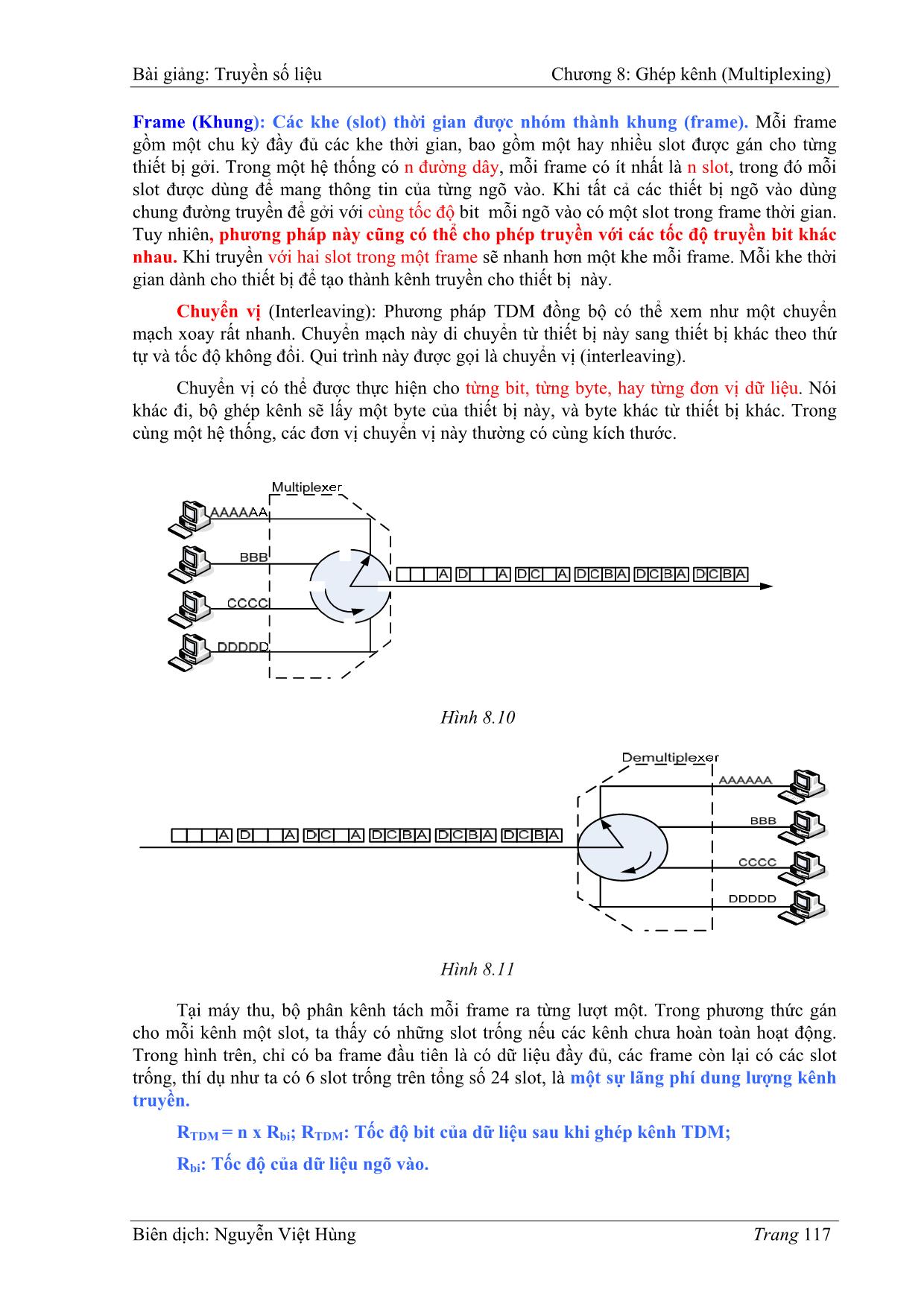 Bài giảng Truyền số liệu - Chương 8: Ghép kênh (Multiplexing) - Nguyễn Việt Hùng trang 5