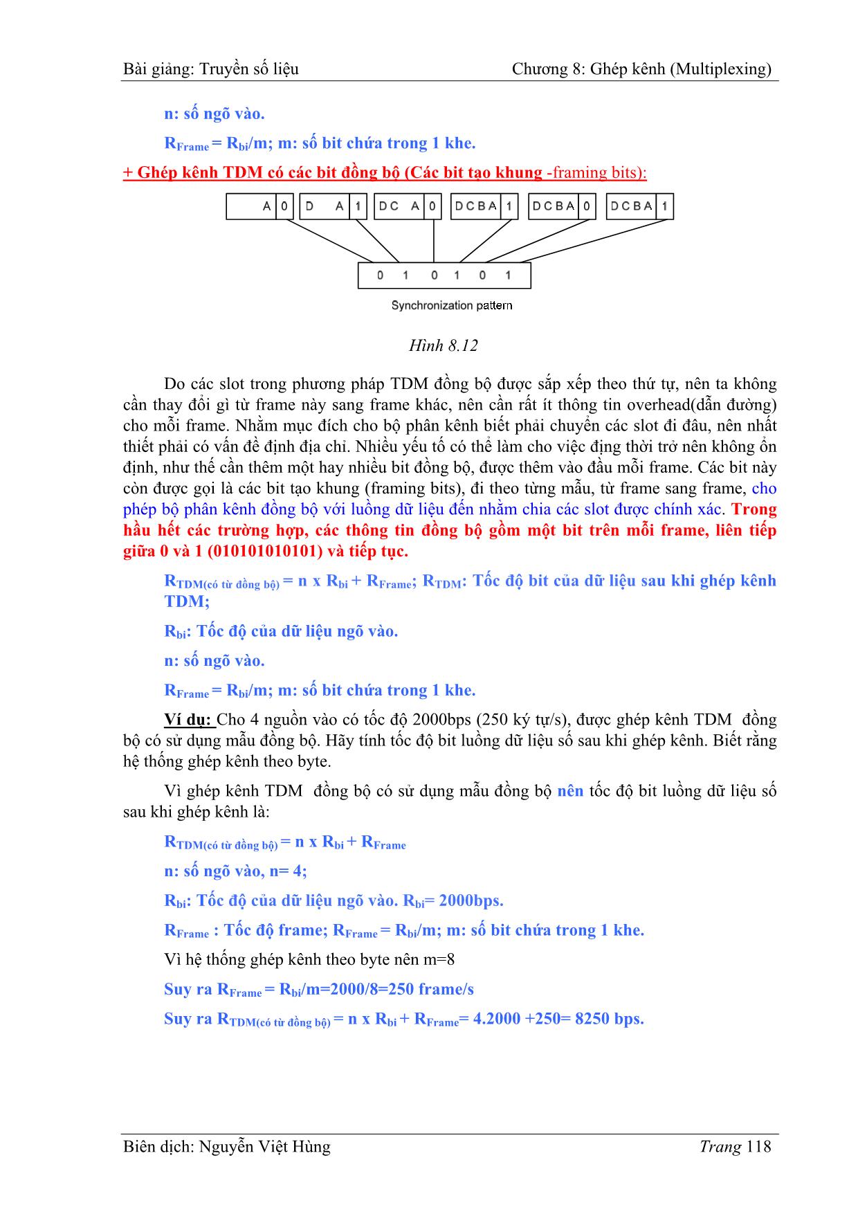 Bài giảng Truyền số liệu - Chương 8: Ghép kênh (Multiplexing) - Nguyễn Việt Hùng trang 6