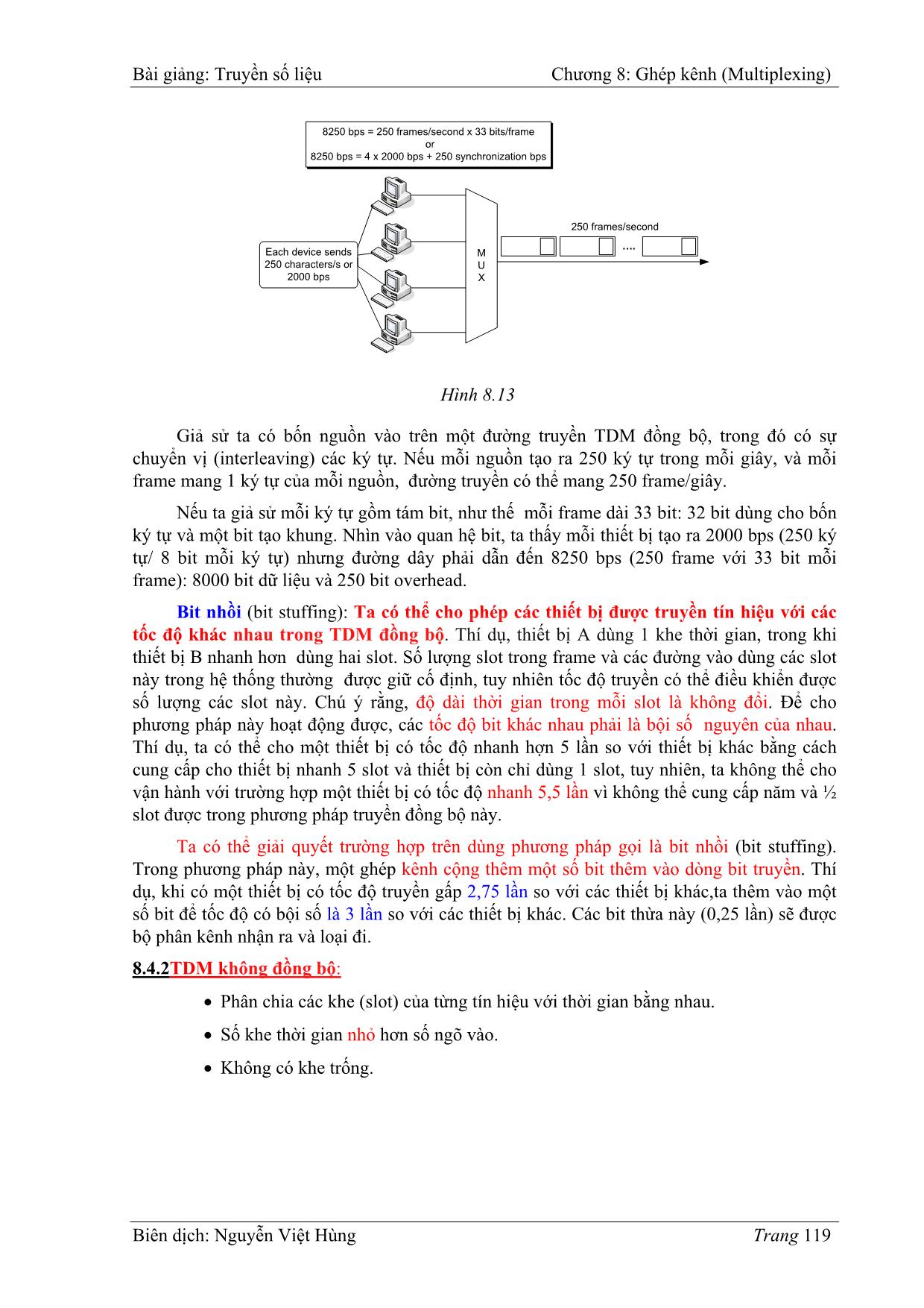 Bài giảng Truyền số liệu - Chương 8: Ghép kênh (Multiplexing) - Nguyễn Việt Hùng trang 7