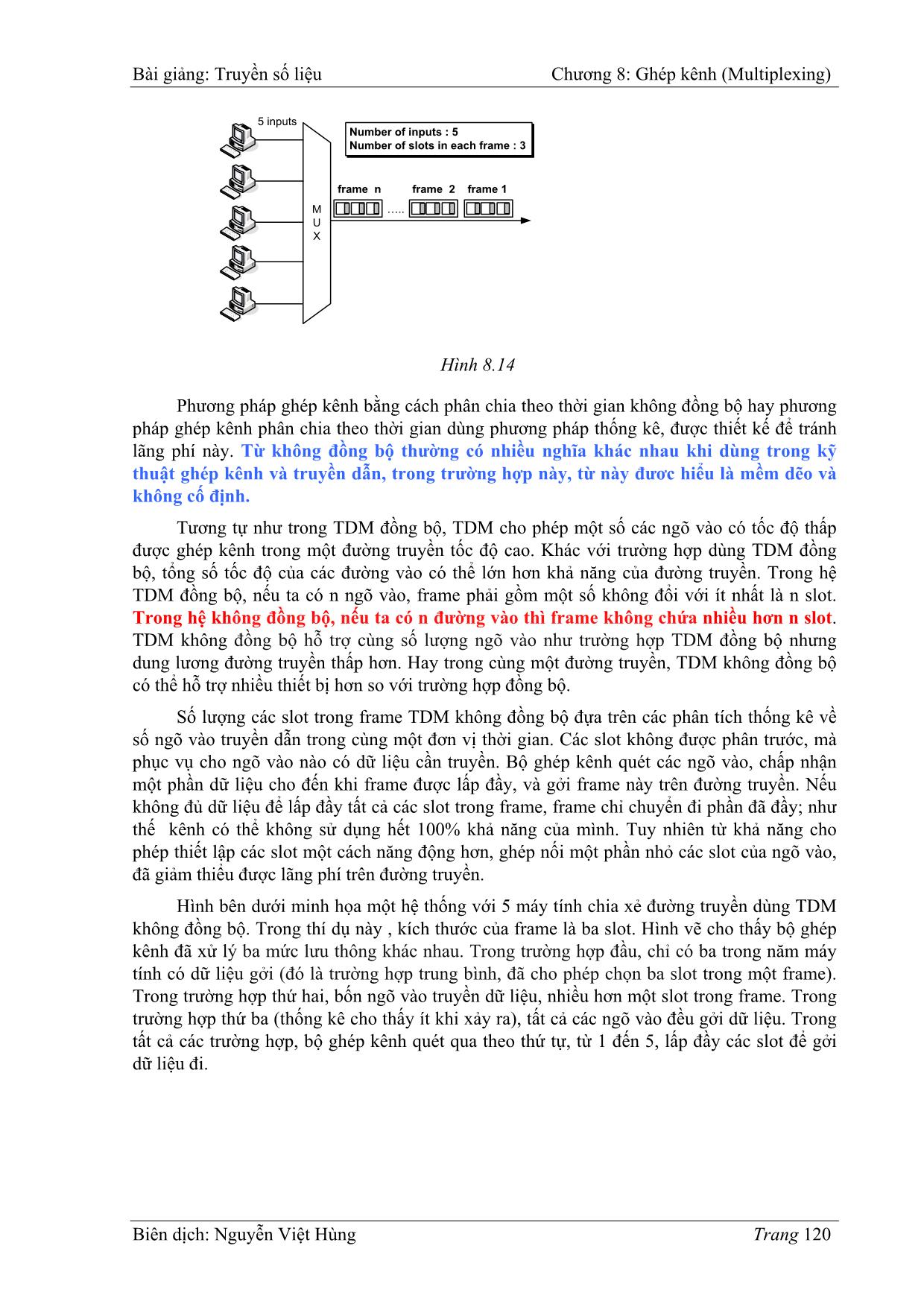 Bài giảng Truyền số liệu - Chương 8: Ghép kênh (Multiplexing) - Nguyễn Việt Hùng trang 8