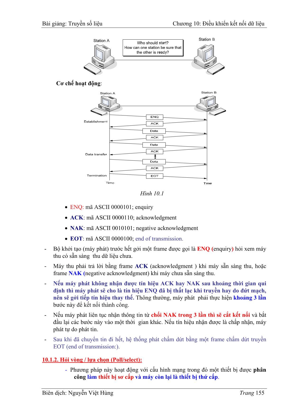 Bài giảng Truyền số liệu - Chương 10: Điều khiển kết nối dữ liệu - Nguyễn Việt Hùng trang 2