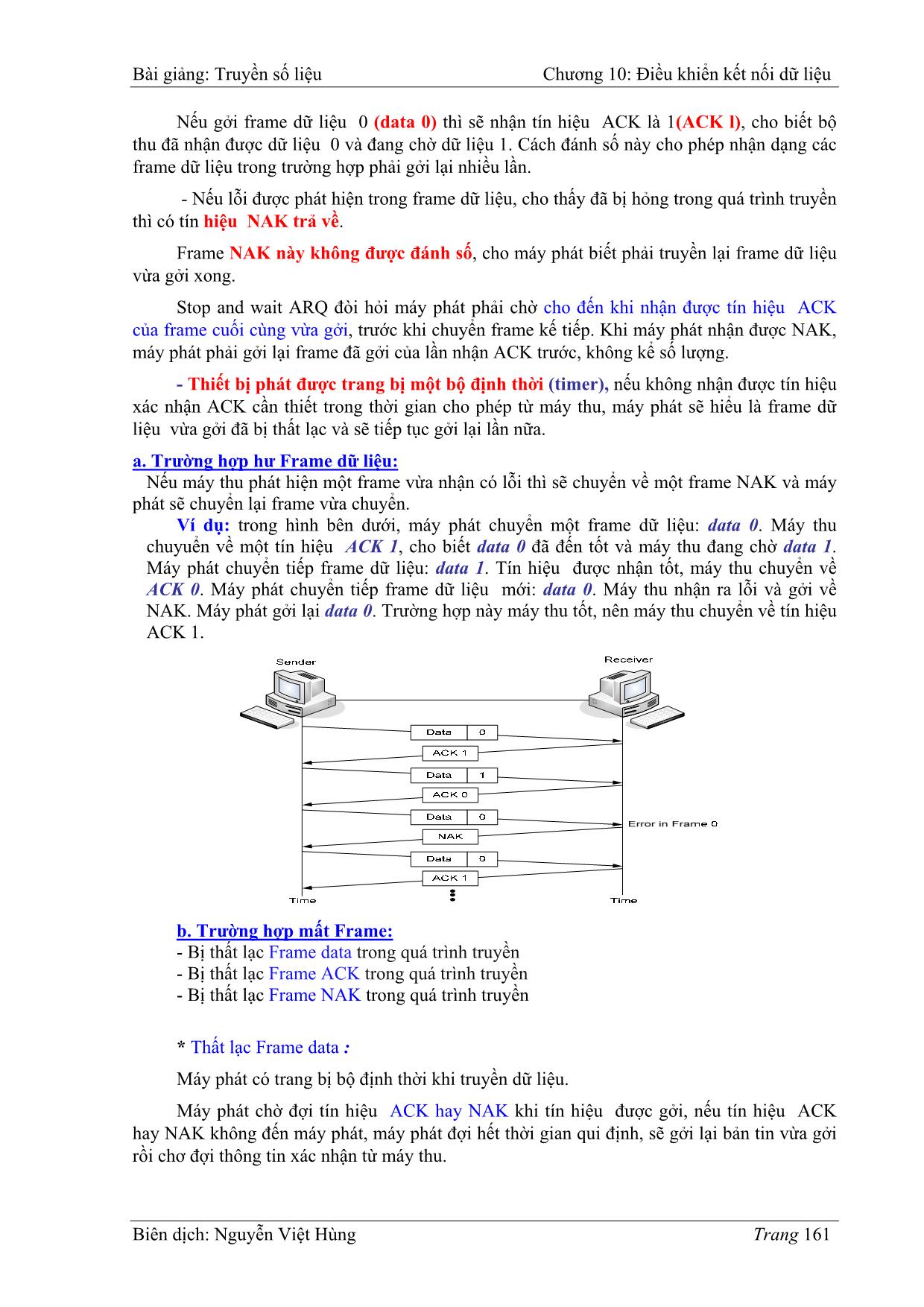 Bài giảng Truyền số liệu - Chương 10: Điều khiển kết nối dữ liệu - Nguyễn Việt Hùng trang 8