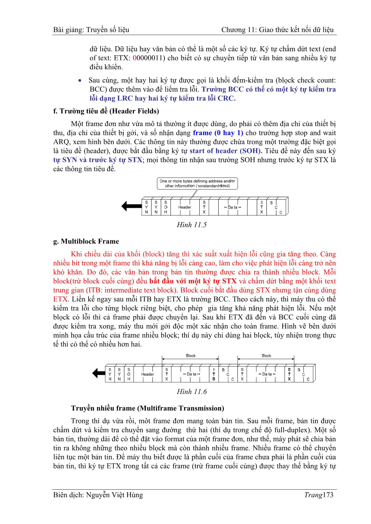 Bài giảng Truyền số liệu - Chương 11: Giao thức kết nối dữ liệu (Data link protocols) - Nguyễn Việt Hùng trang 5