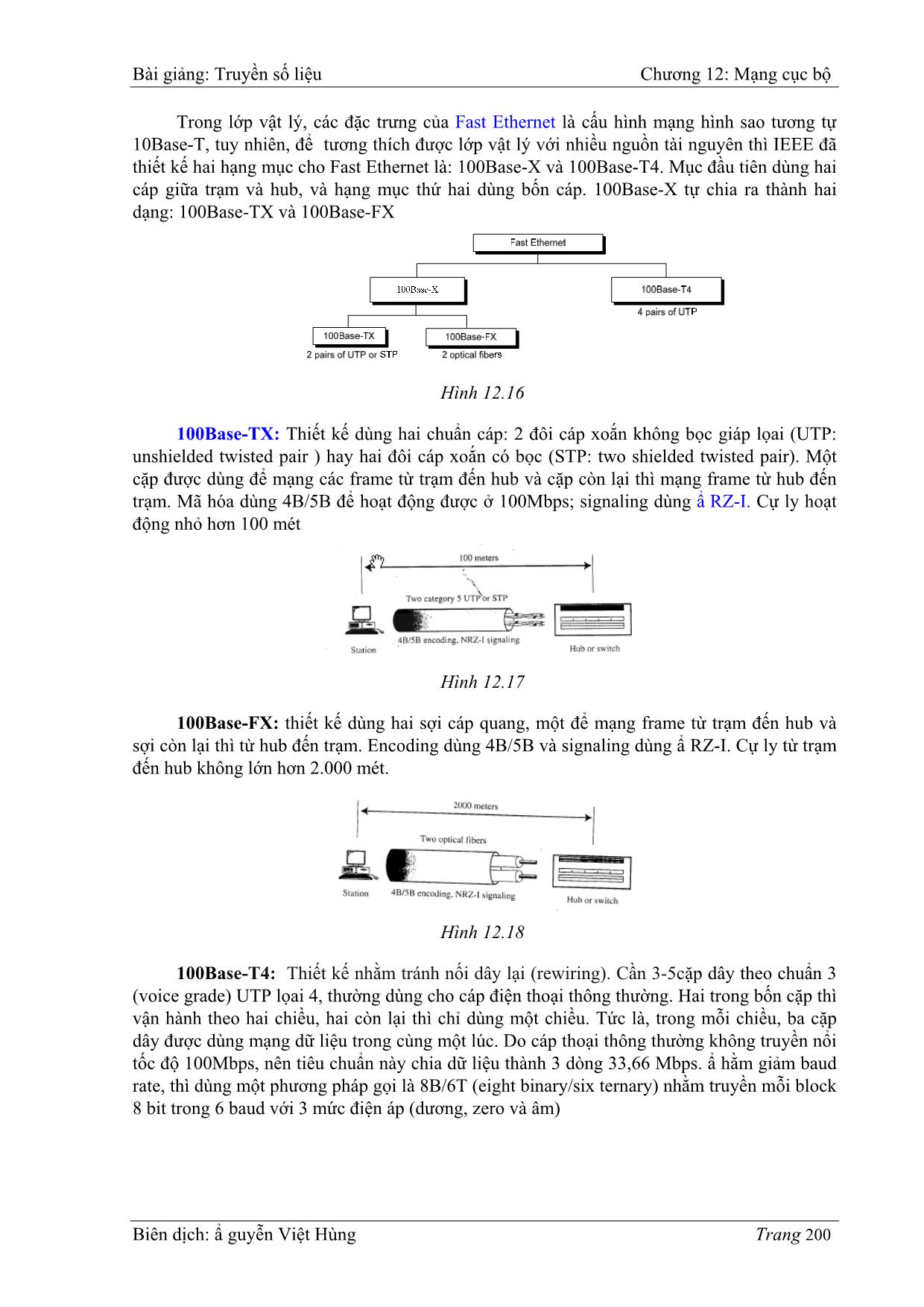 Bài giảng Truyền số liệu - Chương 12: Mạng cục bộ (LAN: Local area networks) - Nguyễn Việt Hùng trang 10