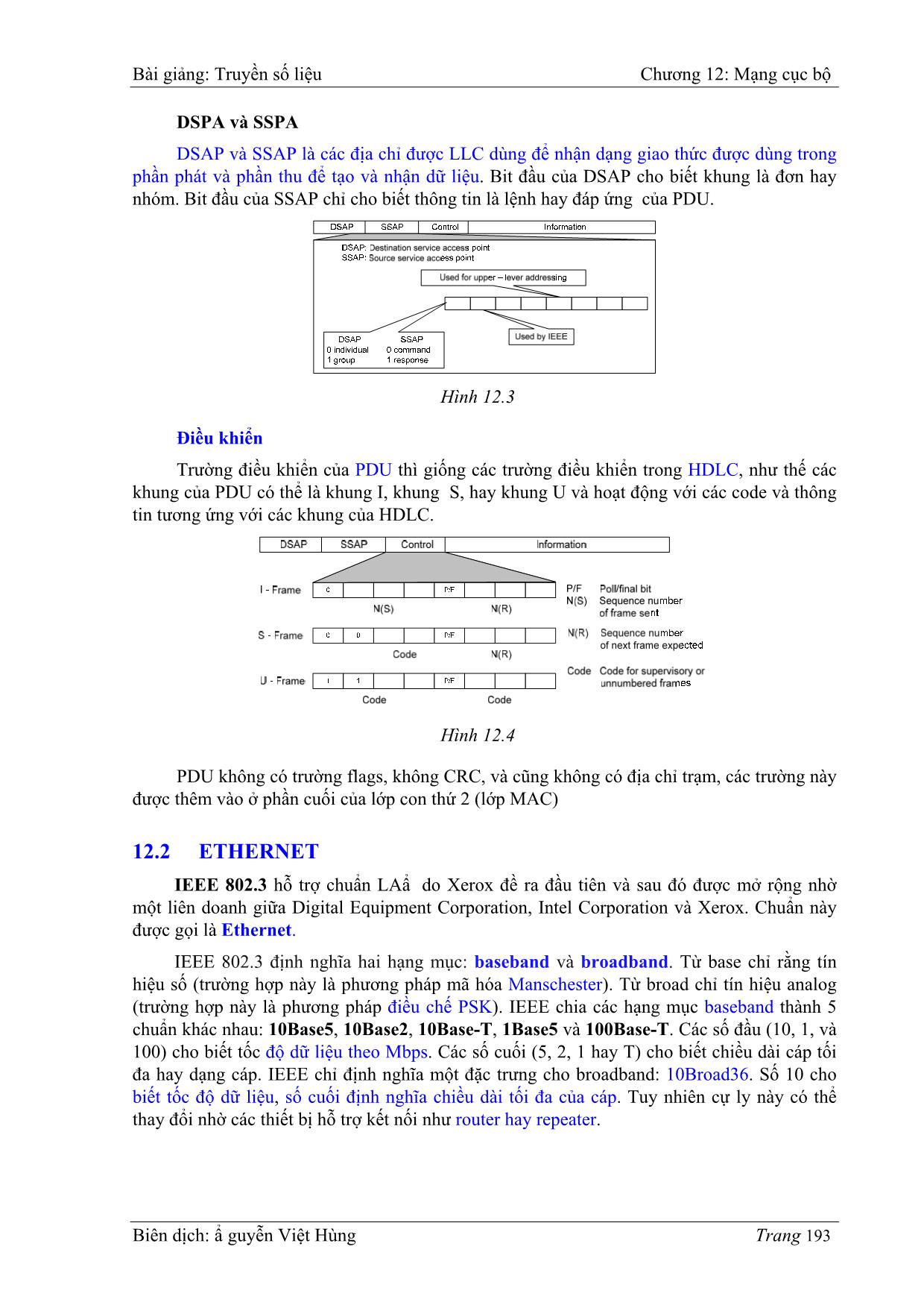 Bài giảng Truyền số liệu - Chương 12: Mạng cục bộ (LAN: Local area networks) - Nguyễn Việt Hùng trang 3
