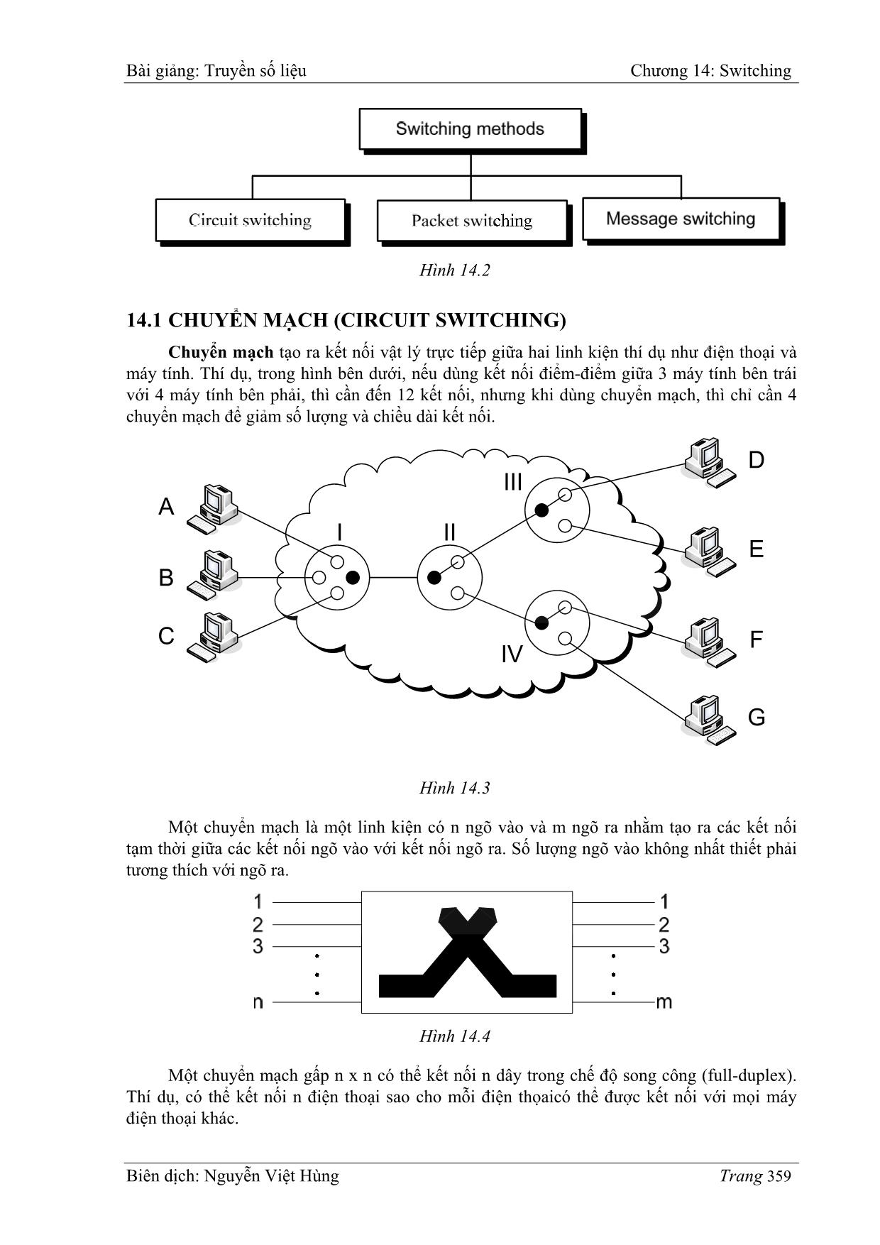 Bài giảng Truyền số liệu - Chương 14: Switching - Nguyễn Việt Hùng trang 2